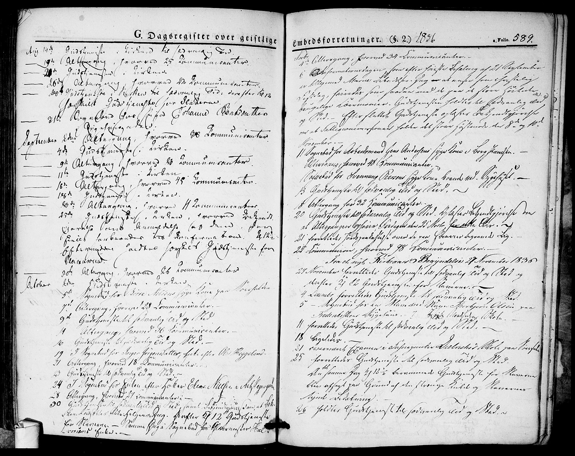 Halden prestekontor Kirkebøker, AV/SAO-A-10909/F/Fa/L0005: Parish register (official) no. I 5, 1834-1845, p. 589