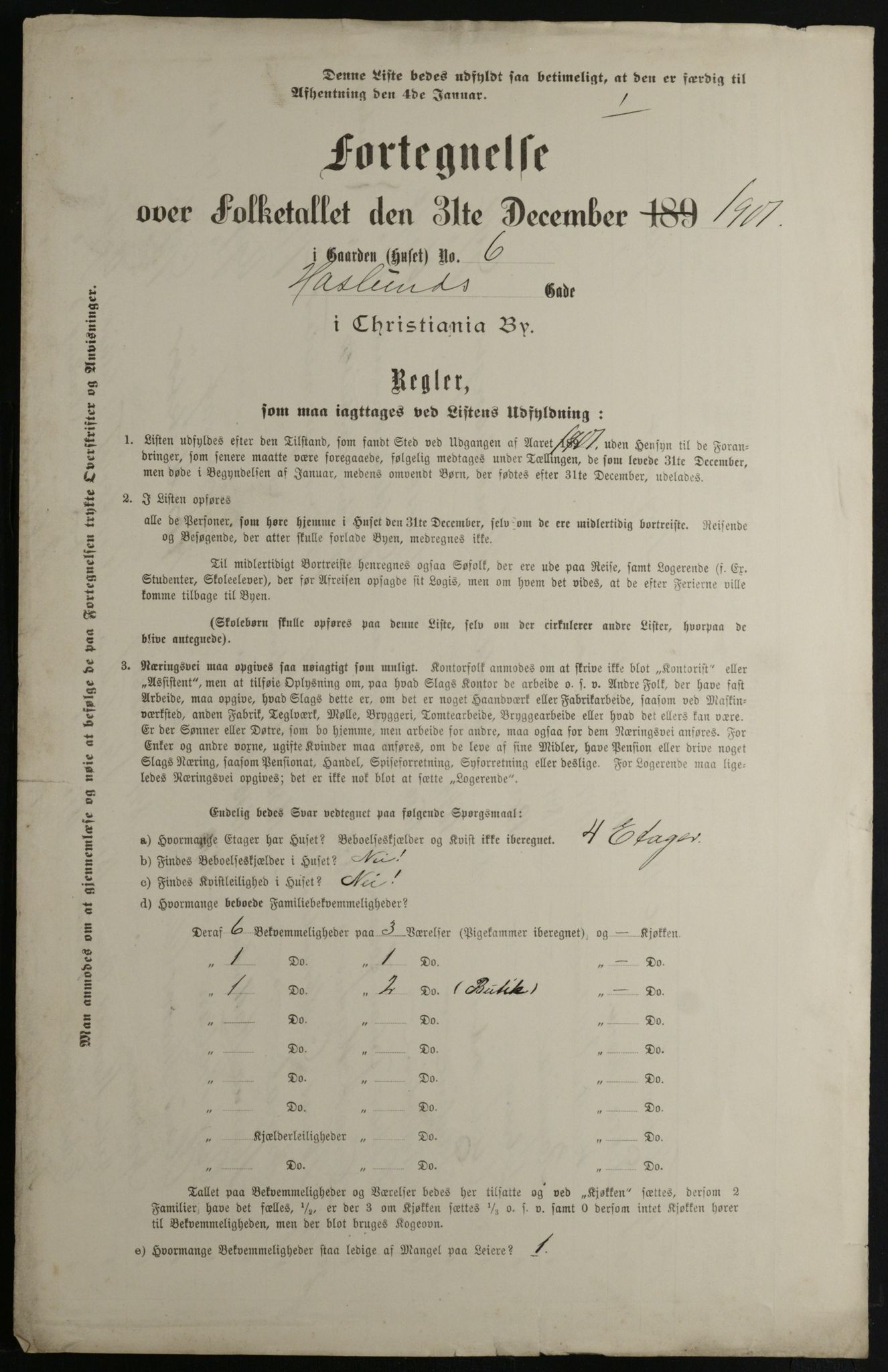 OBA, Municipal Census 1901 for Kristiania, 1901, p. 4325