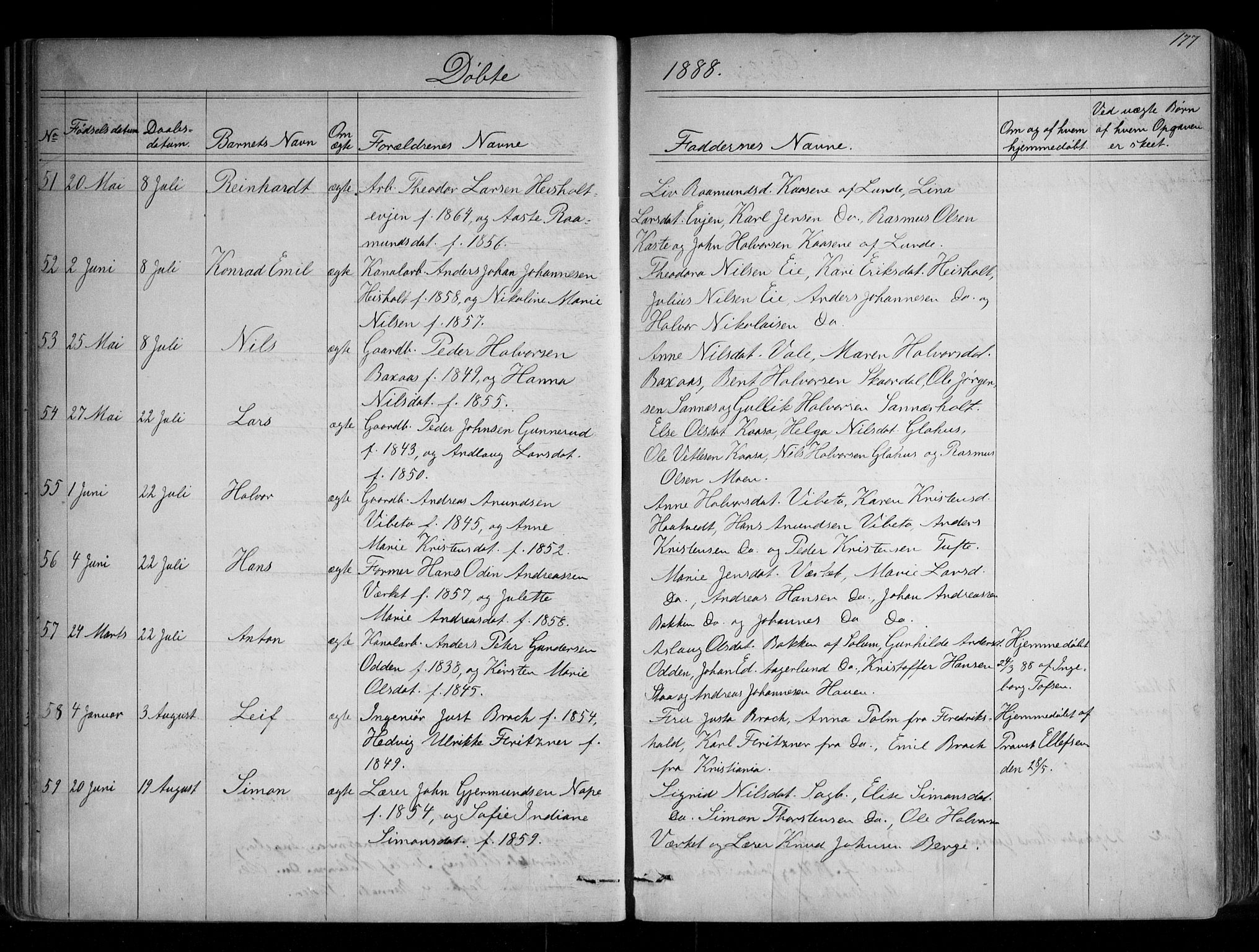 Holla kirkebøker, AV/SAKO-A-272/G/Ga/L0004: Parish register (copy) no. I 4, 1867-1890, p. 177