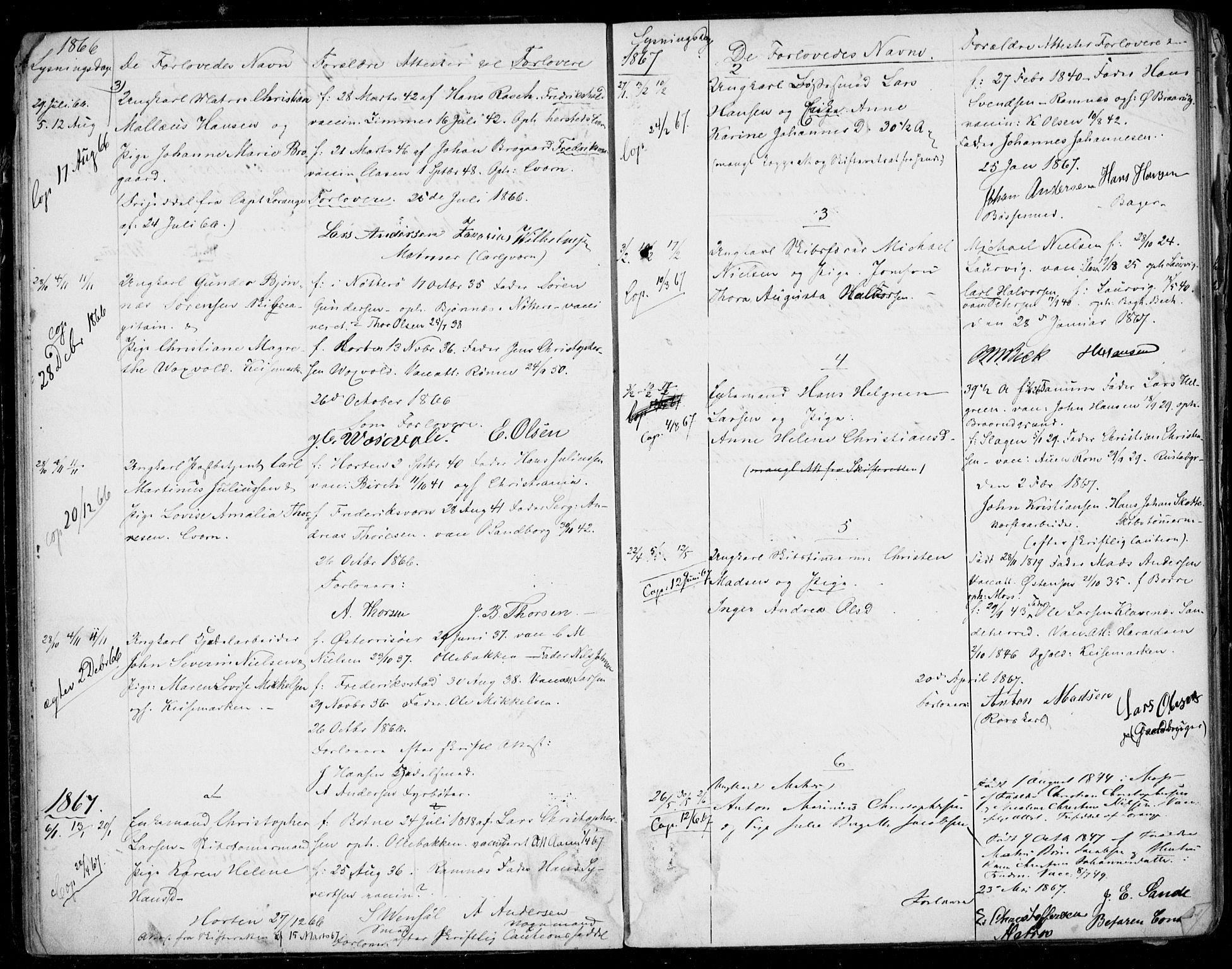 Horten kirkebøker, AV/SAKO-A-348/H/Ha/L0001: Banns register no. 1, 1855-1881