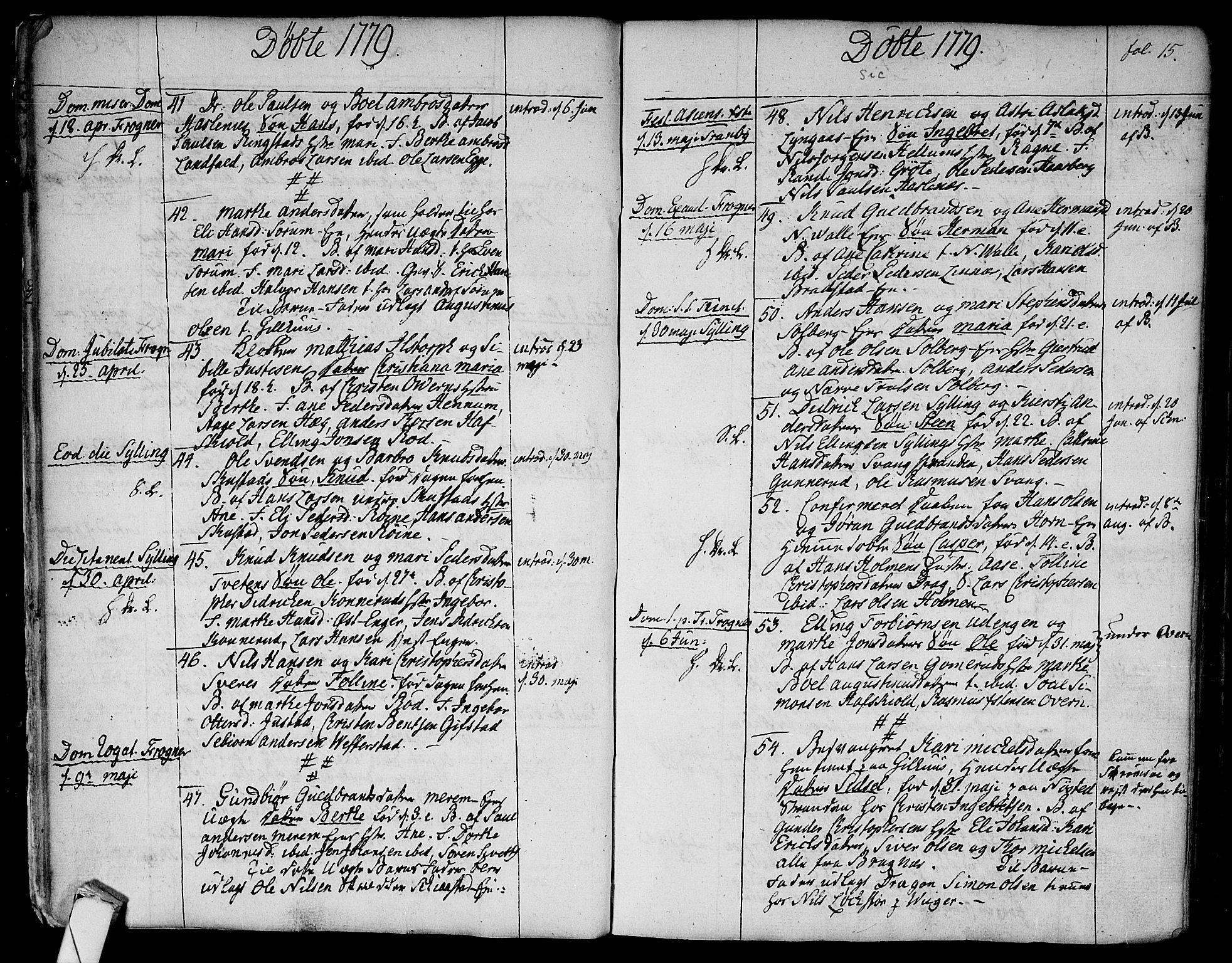 Lier kirkebøker, SAKO/A-230/F/Fa/L0006: Parish register (official) no. I 6, 1777-1794, p. 15