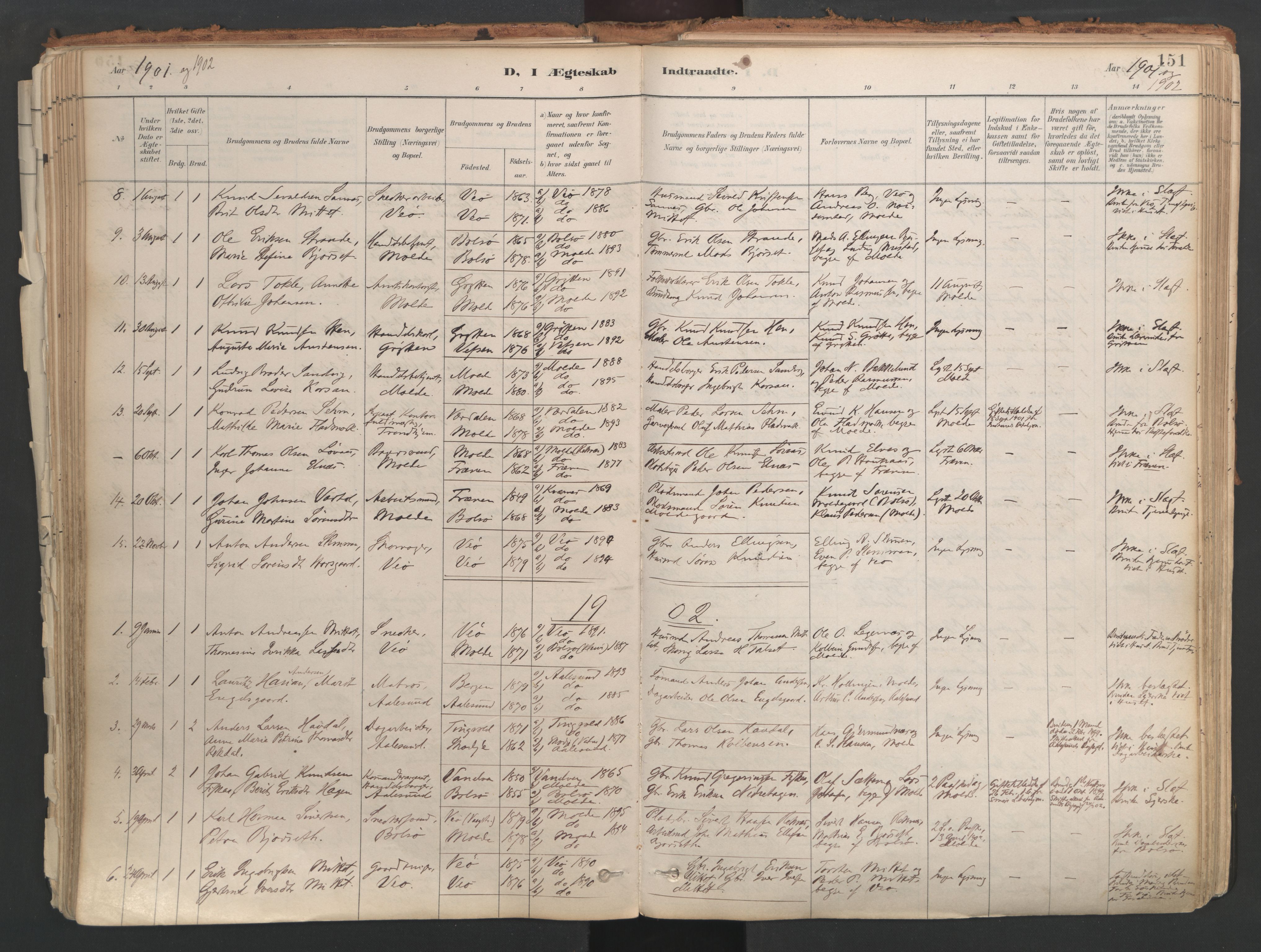 Ministerialprotokoller, klokkerbøker og fødselsregistre - Møre og Romsdal, AV/SAT-A-1454/558/L0692: Parish register (official) no. 558A06, 1887-1971, p. 151