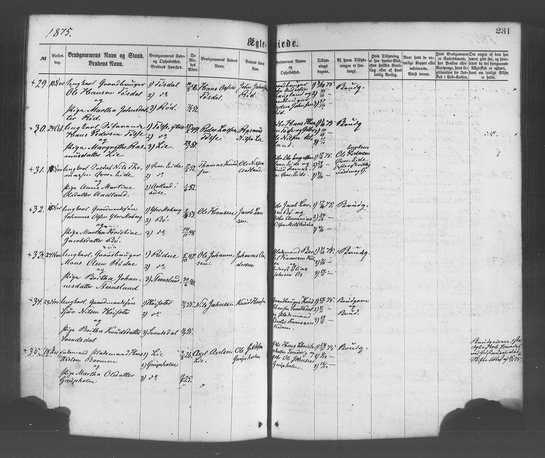 Os sokneprestembete, AV/SAB-A-99929: Parish register (official) no. A 18, 1874-1884, p. 231