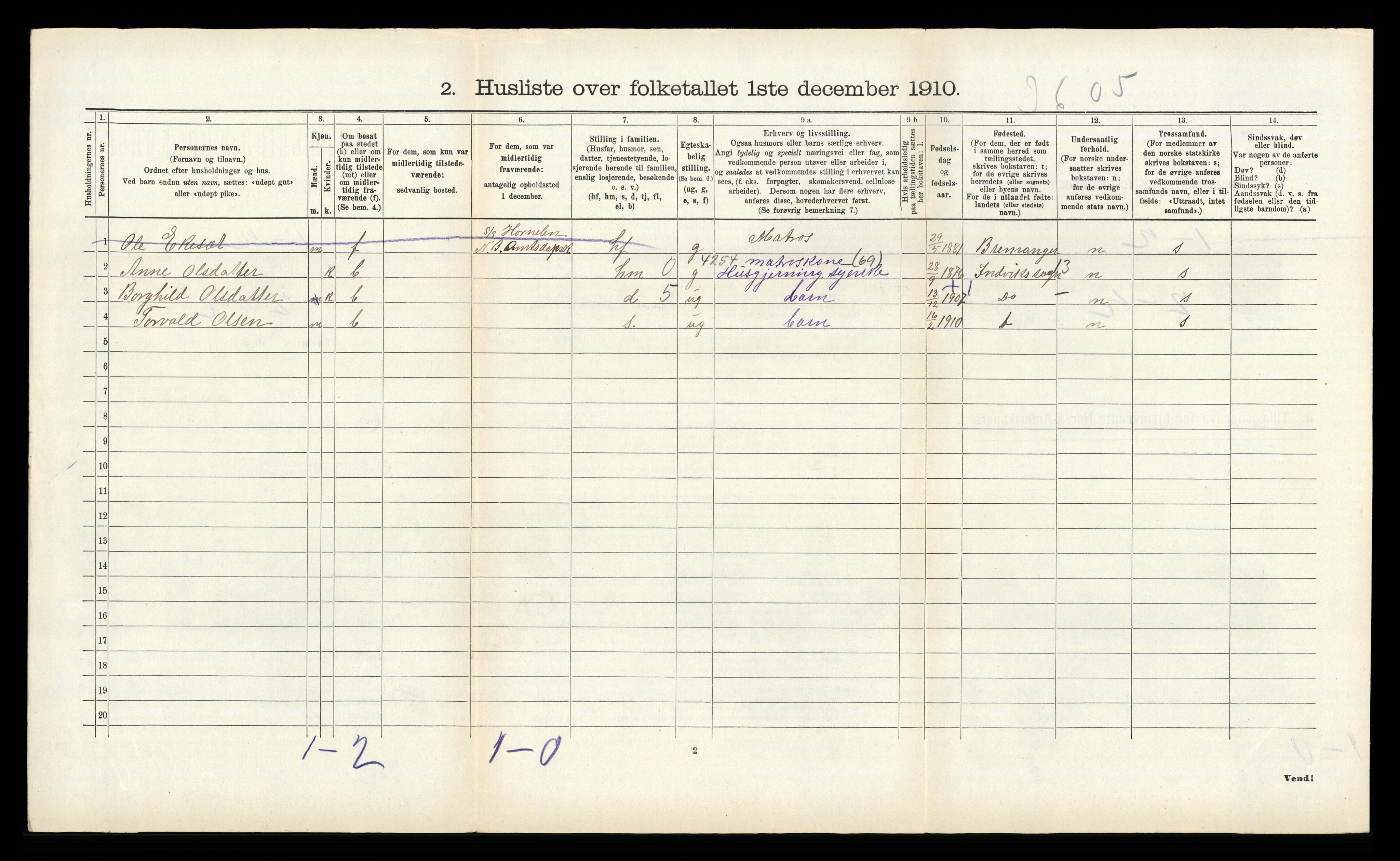 RA, 1910 census for Stryn, 1910, p. 746