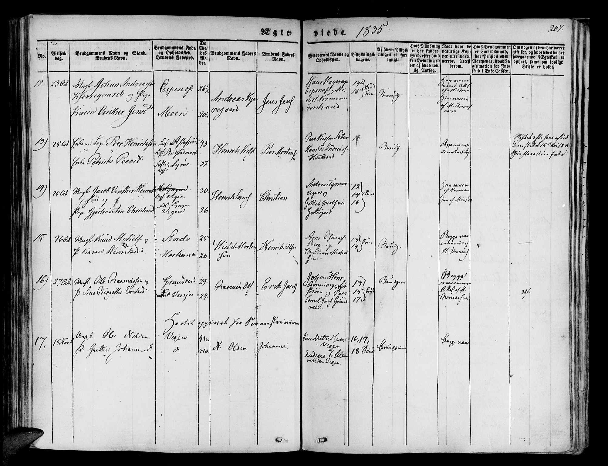 Tranøy sokneprestkontor, SATØ/S-1313/I/Ia/Iaa/L0005kirke: Parish register (official) no. 5, 1829-1844, p. 207