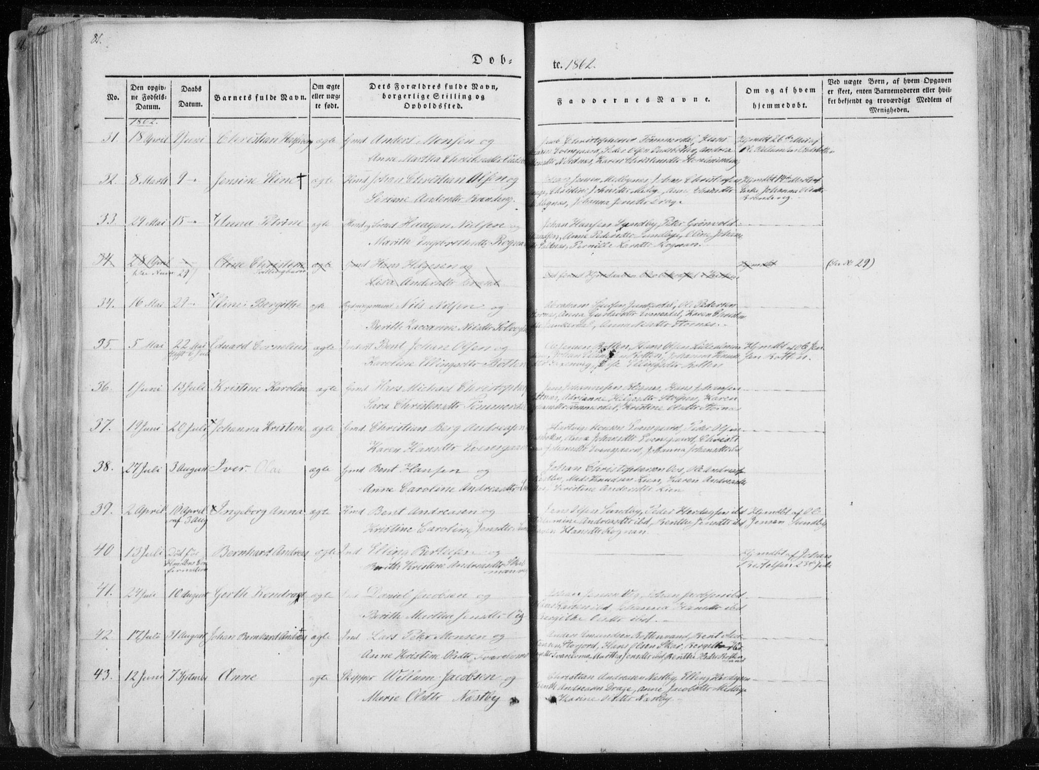 Ministerialprotokoller, klokkerbøker og fødselsregistre - Nordland, SAT/A-1459/847/L0666: Parish register (official) no. 847A06, 1842-1871, p. 81