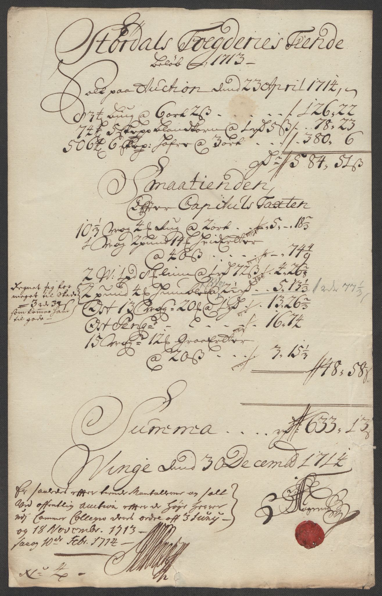 Rentekammeret inntil 1814, Reviderte regnskaper, Fogderegnskap, RA/EA-4092/R62/L4204: Fogderegnskap Stjørdal og Verdal, 1714, p. 248