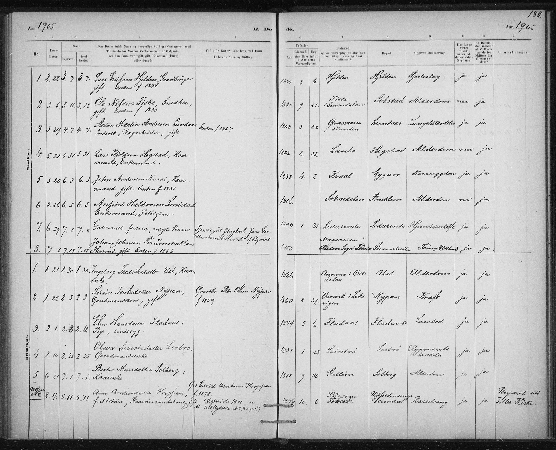 Ministerialprotokoller, klokkerbøker og fødselsregistre - Sør-Trøndelag, SAT/A-1456/613/L0392: Parish register (official) no. 613A01, 1887-1906, p. 180
