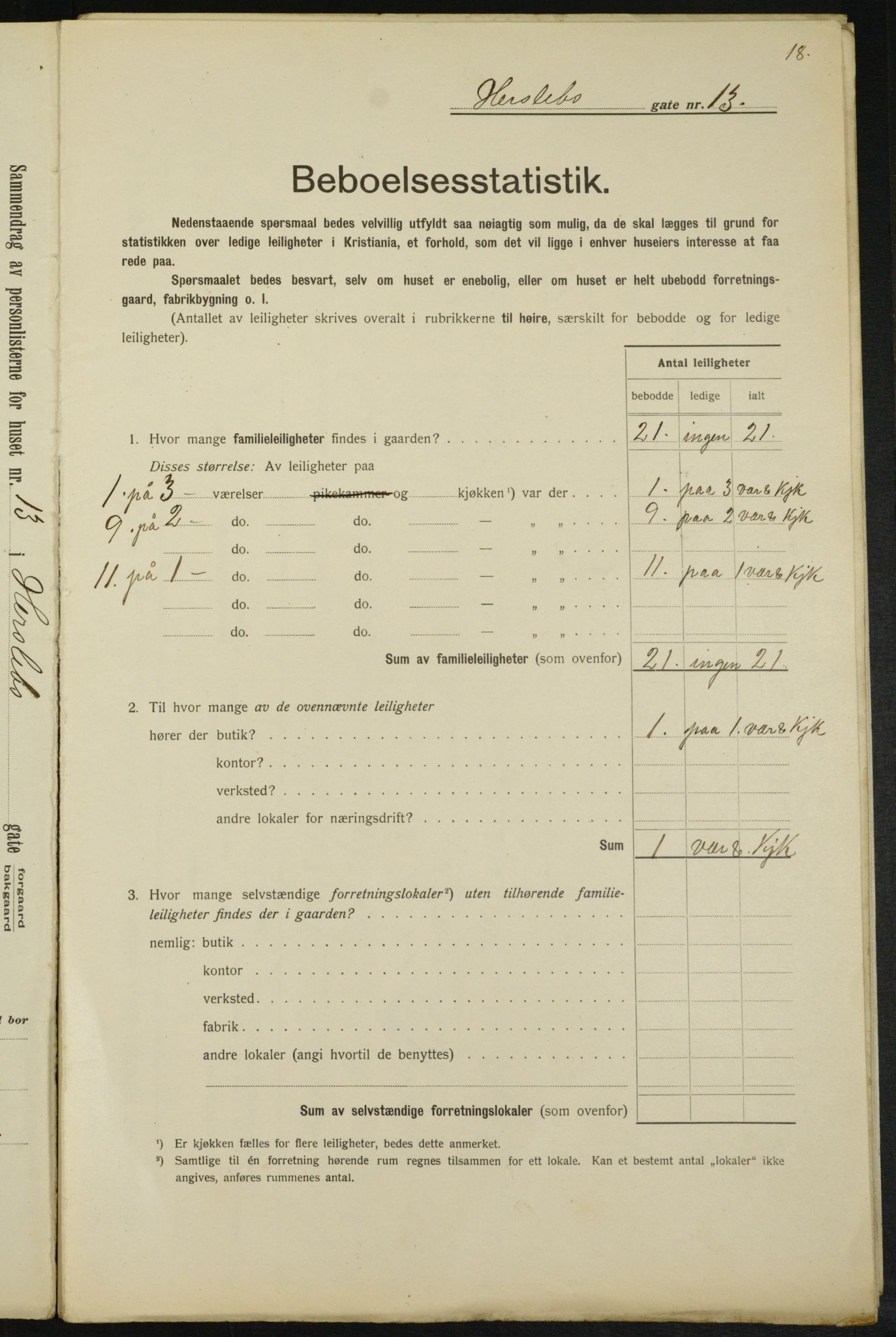 OBA, Municipal Census 1913 for Kristiania, 1913, p. 39258