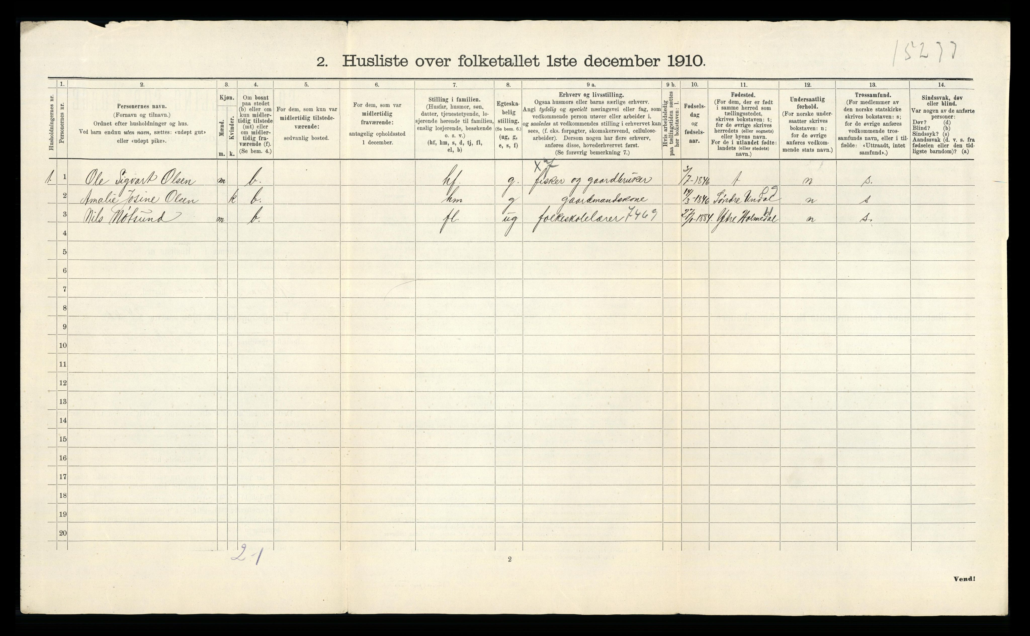 RA, 1910 census for Halse og Harkmark, 1910, p. 57