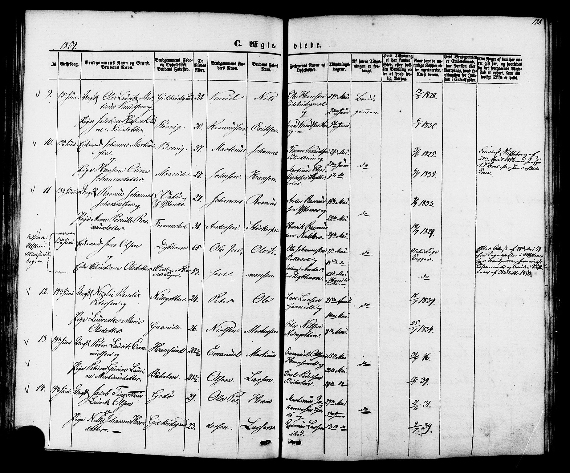 Ministerialprotokoller, klokkerbøker og fødselsregistre - Møre og Romsdal, AV/SAT-A-1454/528/L0398: Parish register (official) no. 528A09, 1858-1864, p. 126