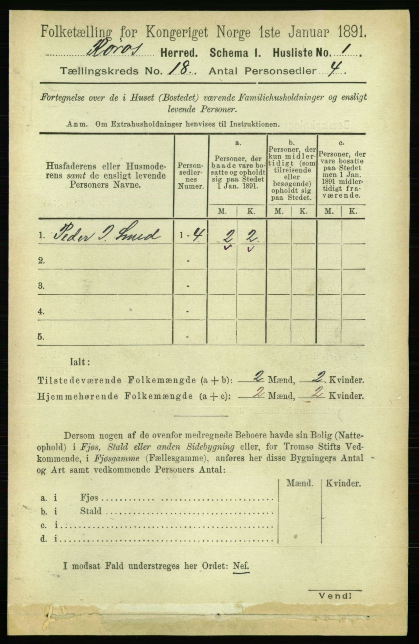 RA, 1891 census for 1640 Røros, 1891, p. 4801