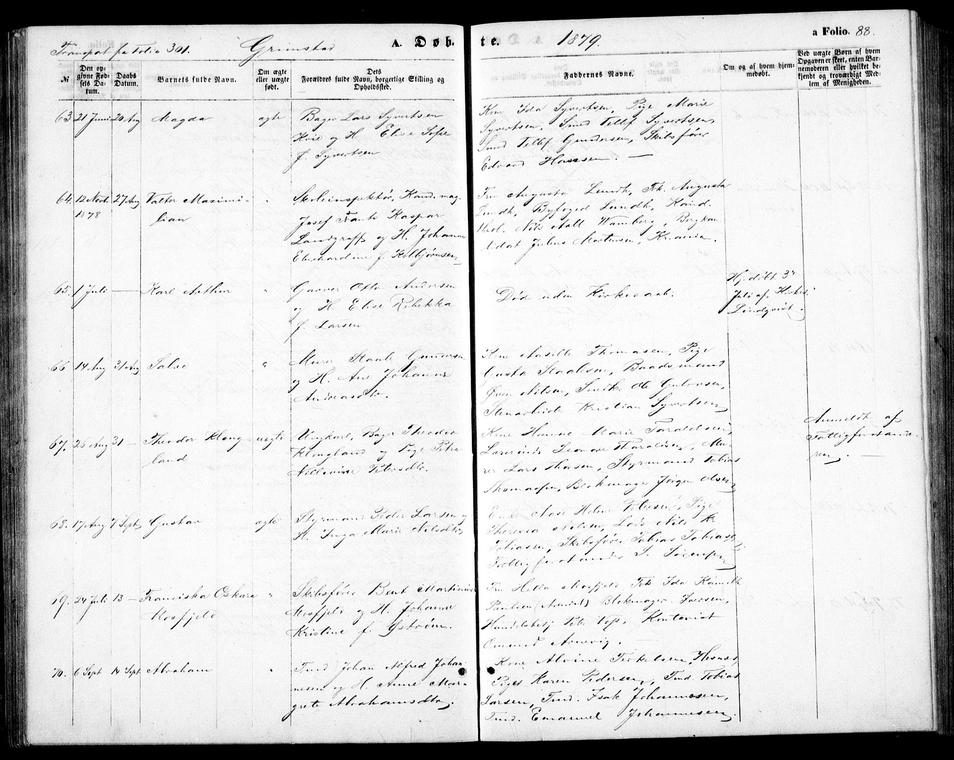 Fjære sokneprestkontor, SAK/1111-0011/F/Fb/L0009: Parish register (copy) no. B 9, 1867-1870, p. 88