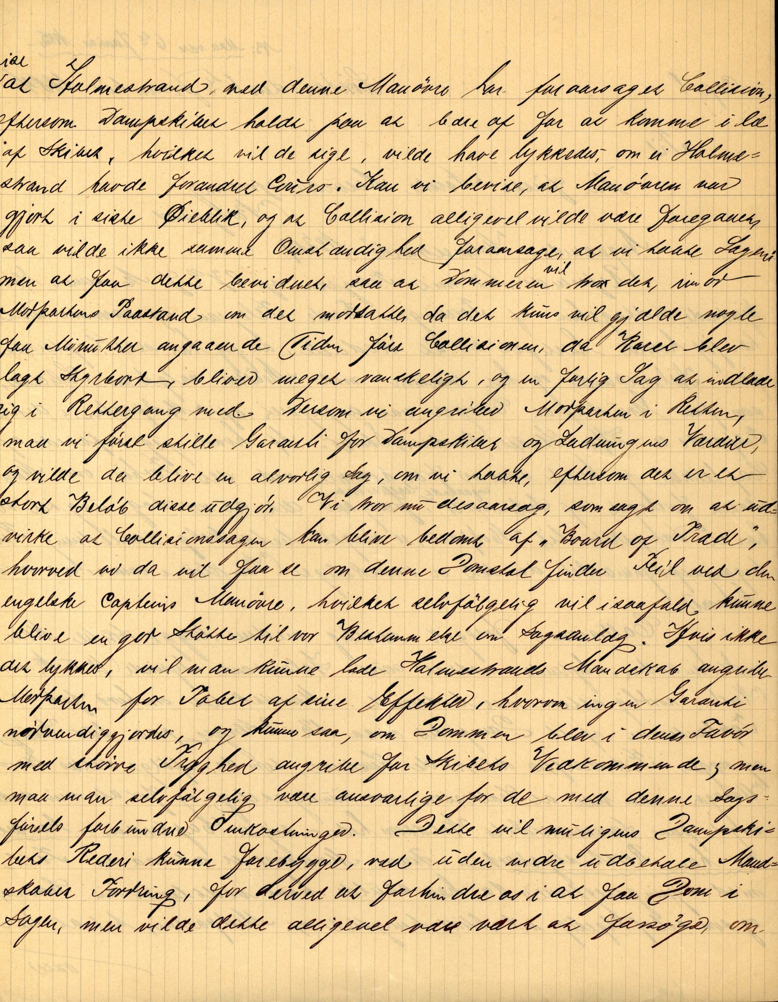 Pa 63 - Østlandske skibsassuranceforening, VEMU/A-1079/G/Ga/L0017/0013: Havaridokumenter / Diaz, Holmestrand, Kalliope, Olaf Trygvason, Norafjeld, 1884, p. 14