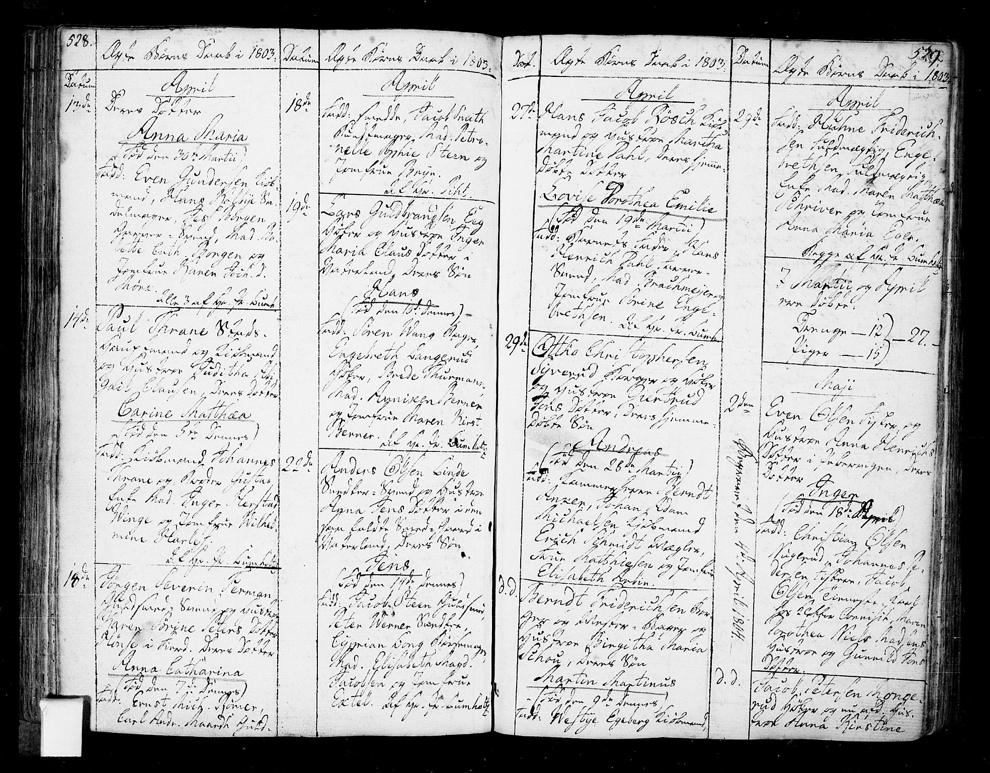 Oslo domkirke Kirkebøker, AV/SAO-A-10752/F/Fa/L0005: Parish register (official) no. 5, 1787-1806, p. 528-529