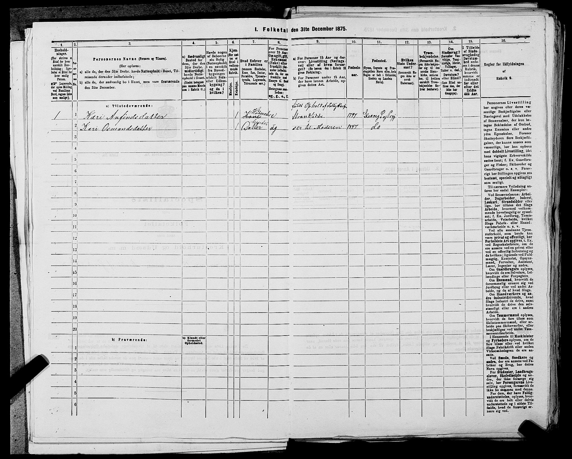 SAST, 1875 census for 1126P Hetland, 1875, p. 1065