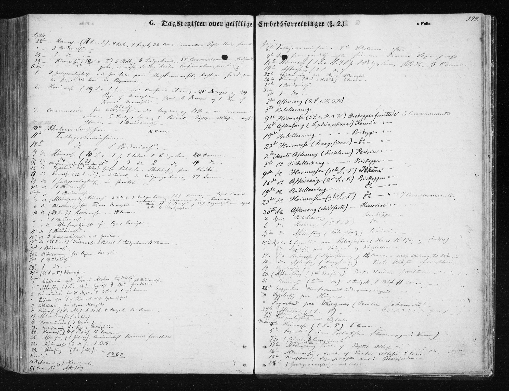Tromsøysund sokneprestkontor, SATØ/S-1304/G/Ga/L0001kirke: Parish register (official) no. 1, 1856-1867, p. 299