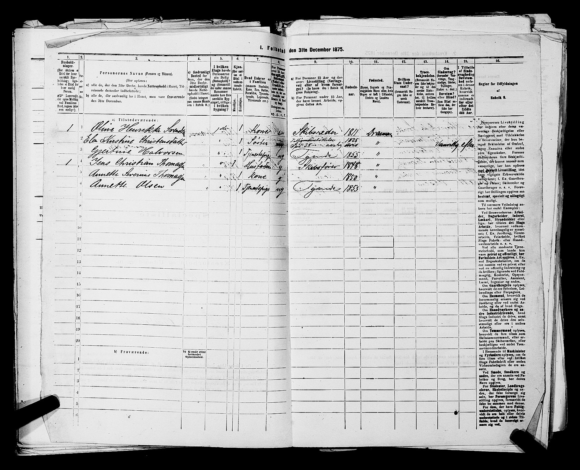 SAKO, 1875 census for 0602 Drammen, 1875, p. 3056