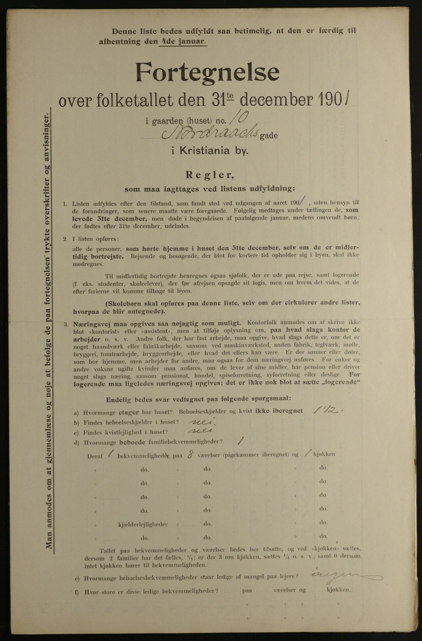 OBA, Municipal Census 1901 for Kristiania, 1901, p. 11261