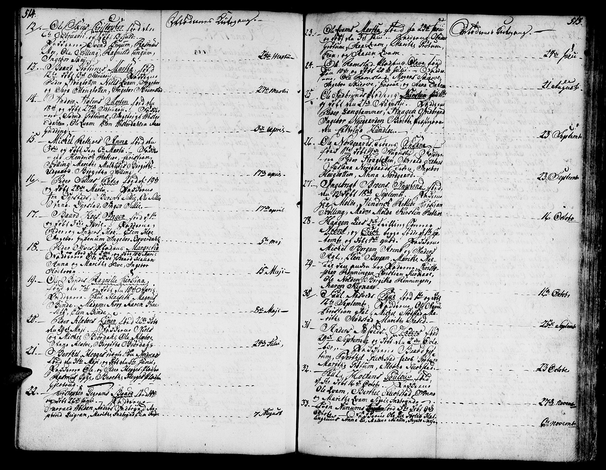 Ministerialprotokoller, klokkerbøker og fødselsregistre - Nord-Trøndelag, SAT/A-1458/746/L0440: Parish register (official) no. 746A02, 1760-1815, p. 514-515