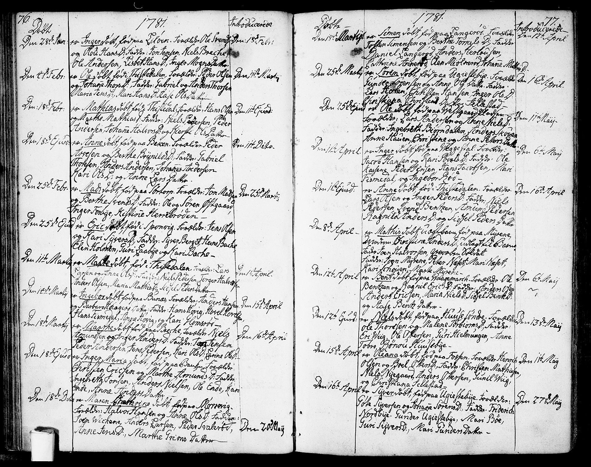 Berg prestekontor Kirkebøker, AV/SAO-A-10902/F/Fa/L0001: Parish register (official) no. I 1, 1770-1814, p. 76-77