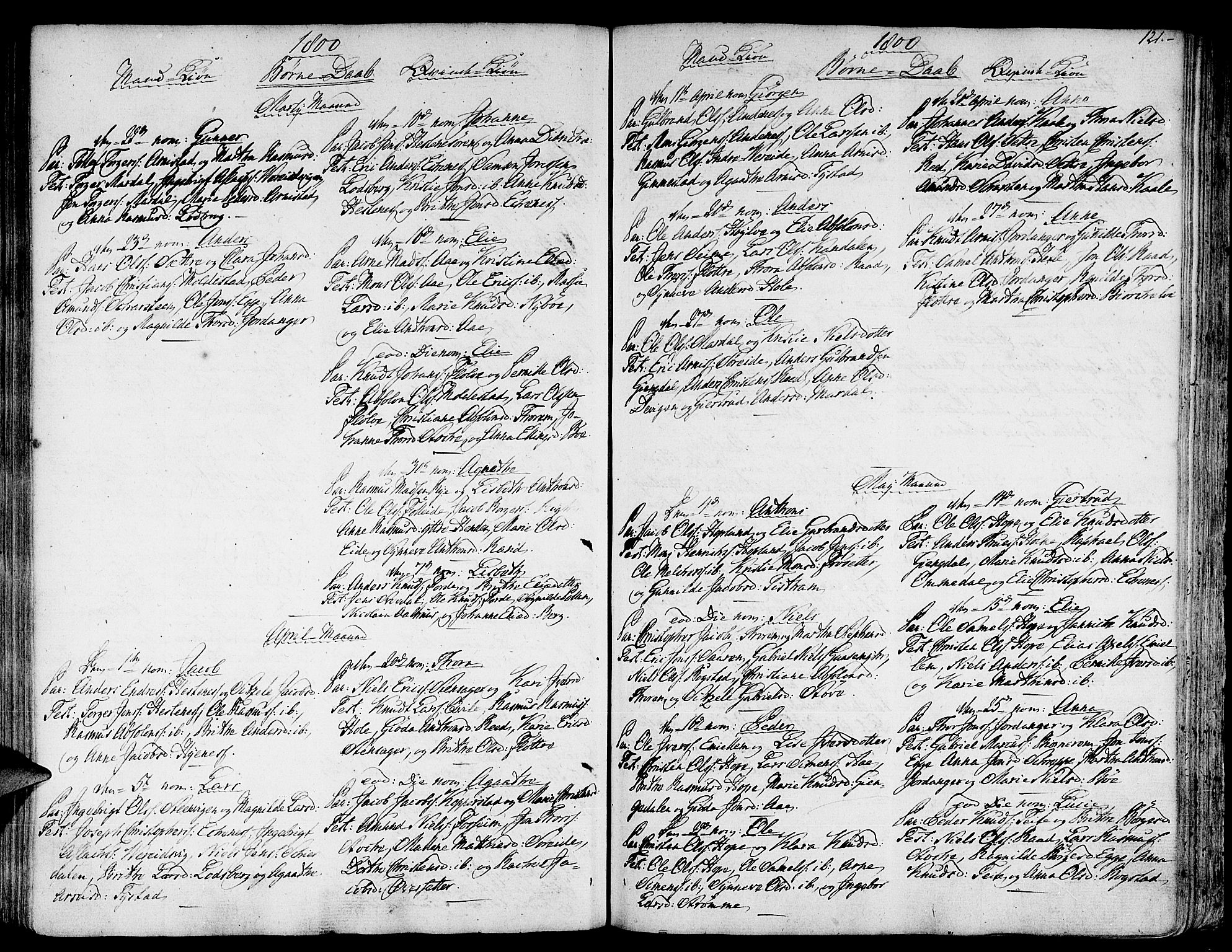 Gloppen sokneprestembete, SAB/A-80101/H/Haa/Haaa/L0005: Parish register (official) no. A 5, 1785-1815, p. 121