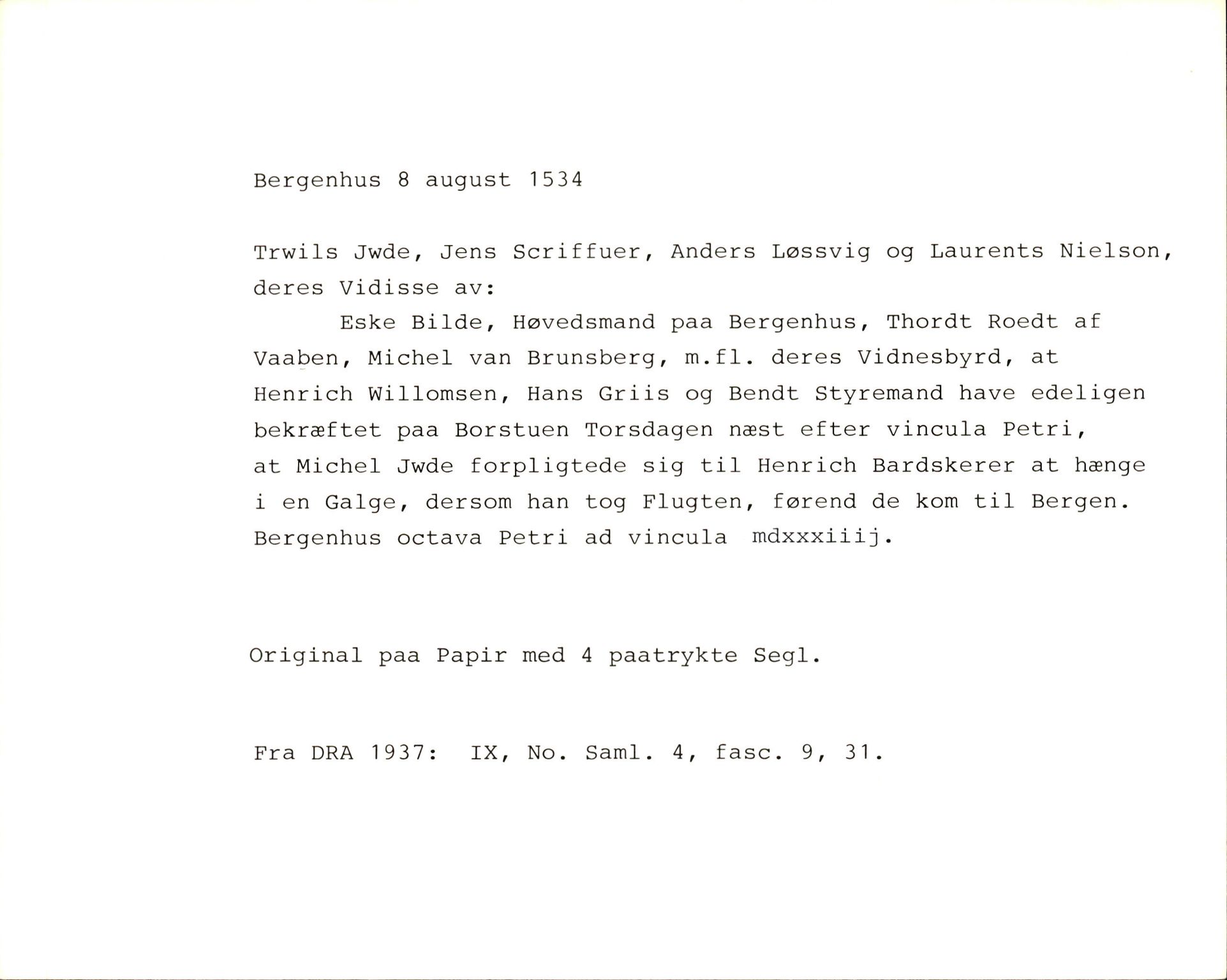 Riksarkivets diplomsamling, AV/RA-EA-5965/F35/F35f/L0002: Regestsedler: Diplomer fra DRA 1937 og 1996, p. 767