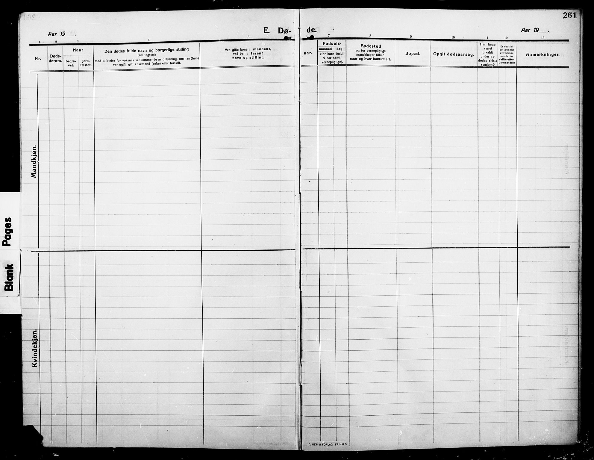 Grue prestekontor, AV/SAH-PREST-036/H/Ha/Hab/L0007: Parish register (copy) no. 7, 1910-1920, p. 261