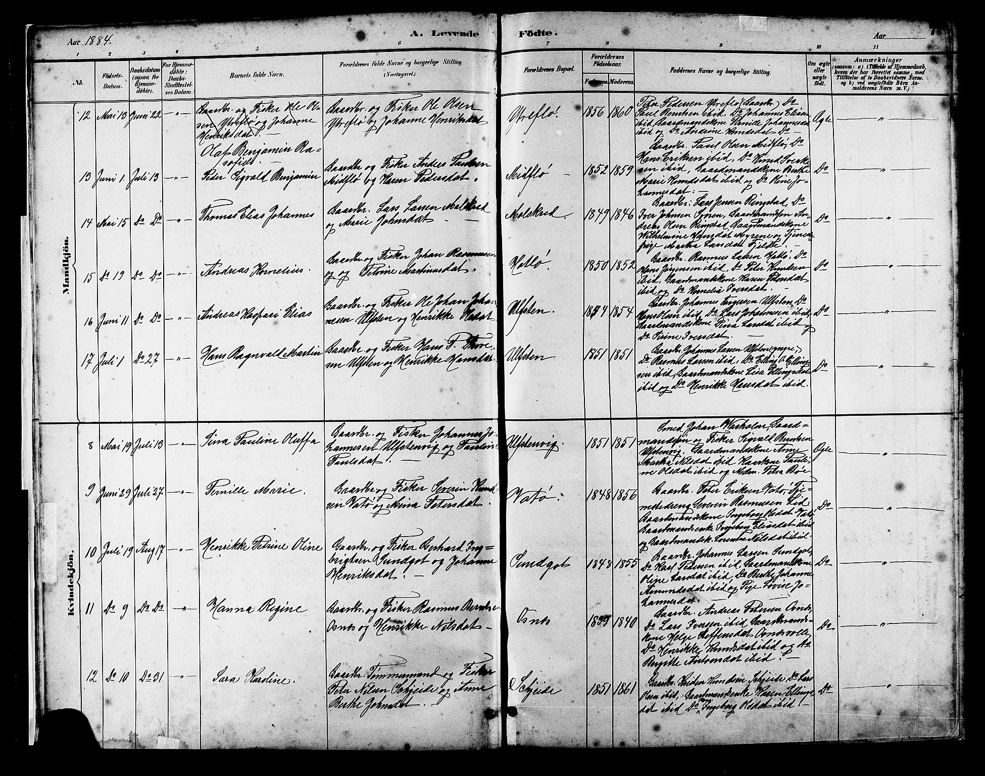 Ministerialprotokoller, klokkerbøker og fødselsregistre - Møre og Romsdal, SAT/A-1454/509/L0112: Parish register (copy) no. 509C02, 1883-1922, p. 7