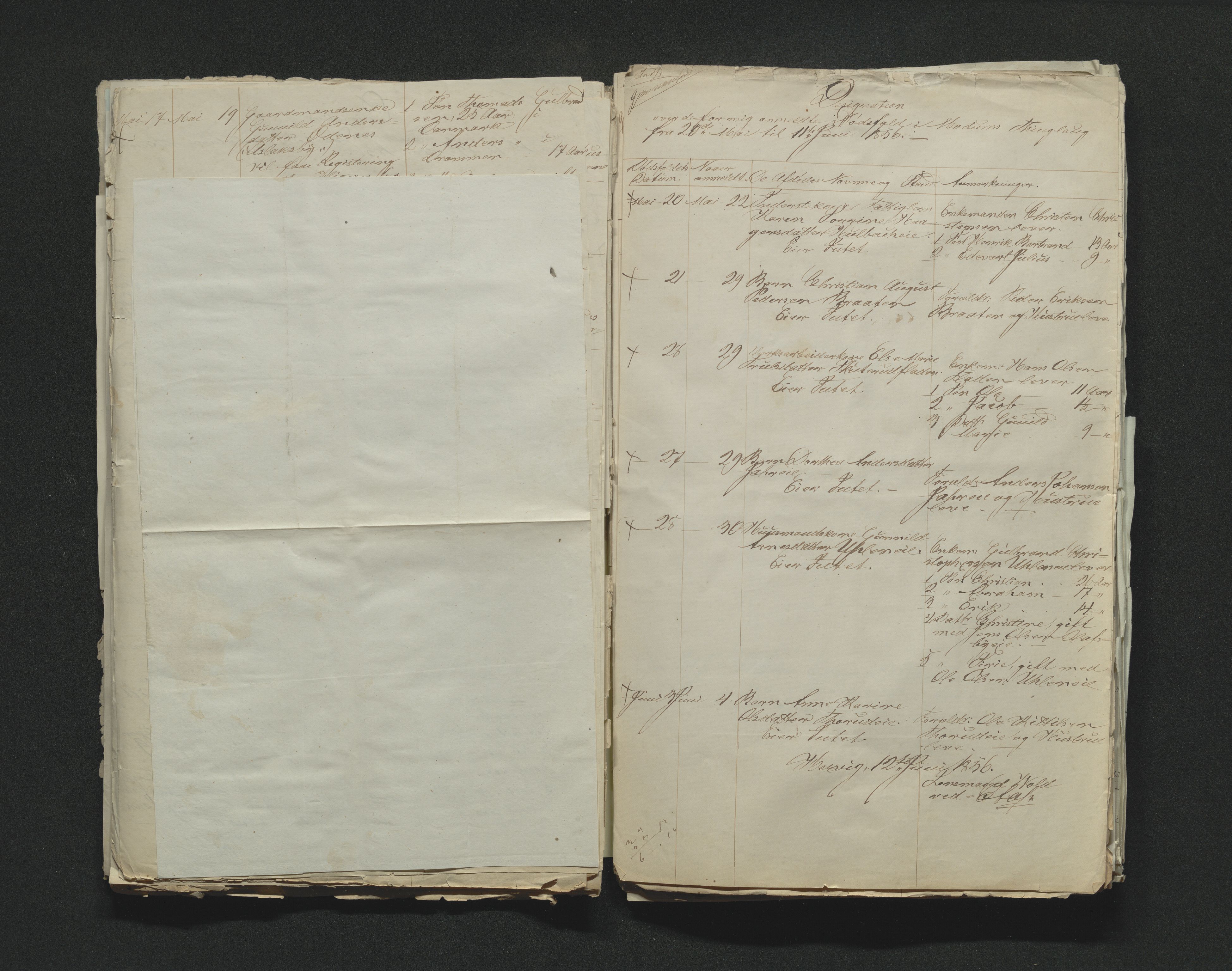 Eiker, Modum og Sigdal sorenskriveri, AV/SAKO-A-123/H/Ha/Hab/L0009: Dødsfallsmeldinger, 1854-1857, p. 315