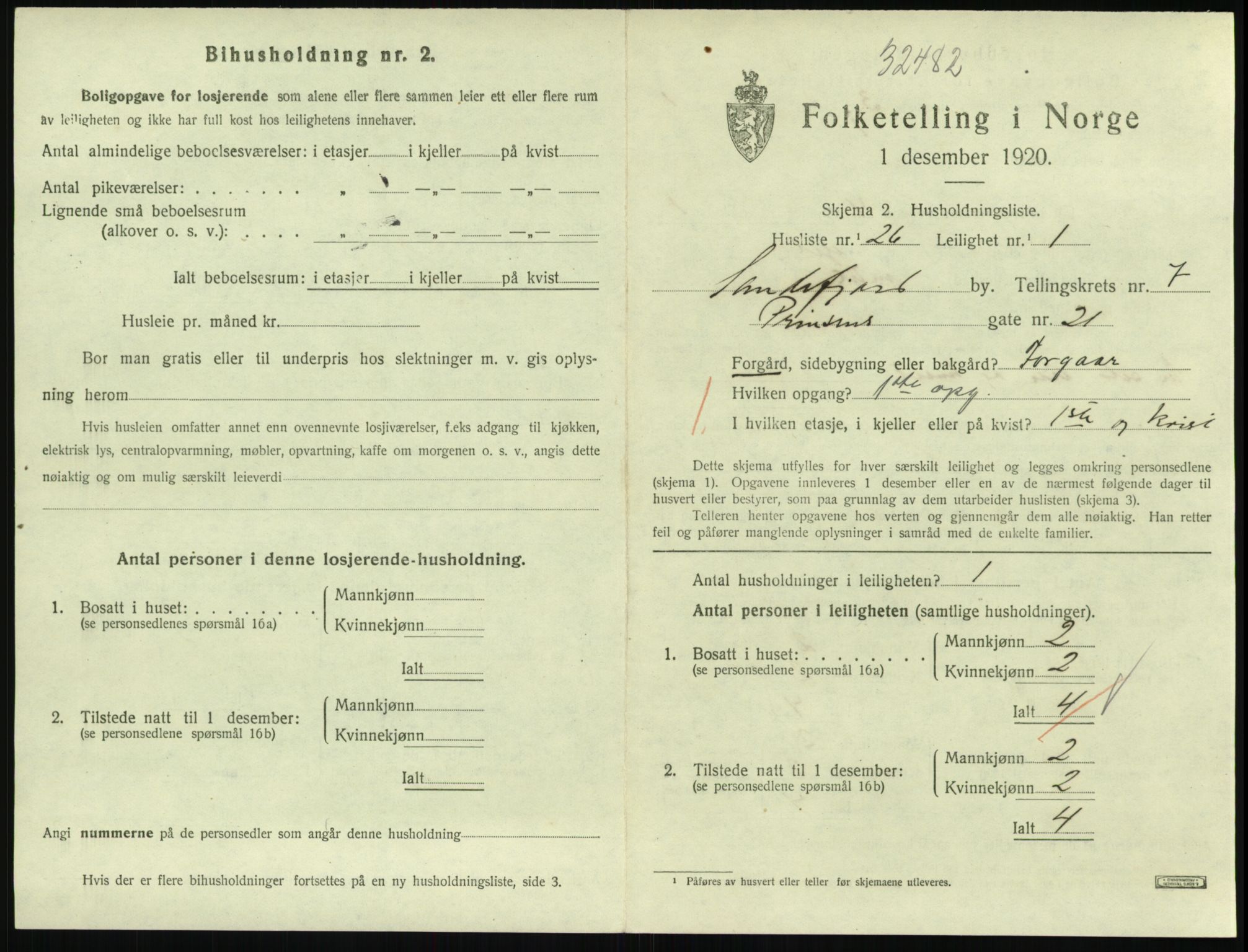 SAKO, 1920 census for Sandefjord, 1920, p. 3042