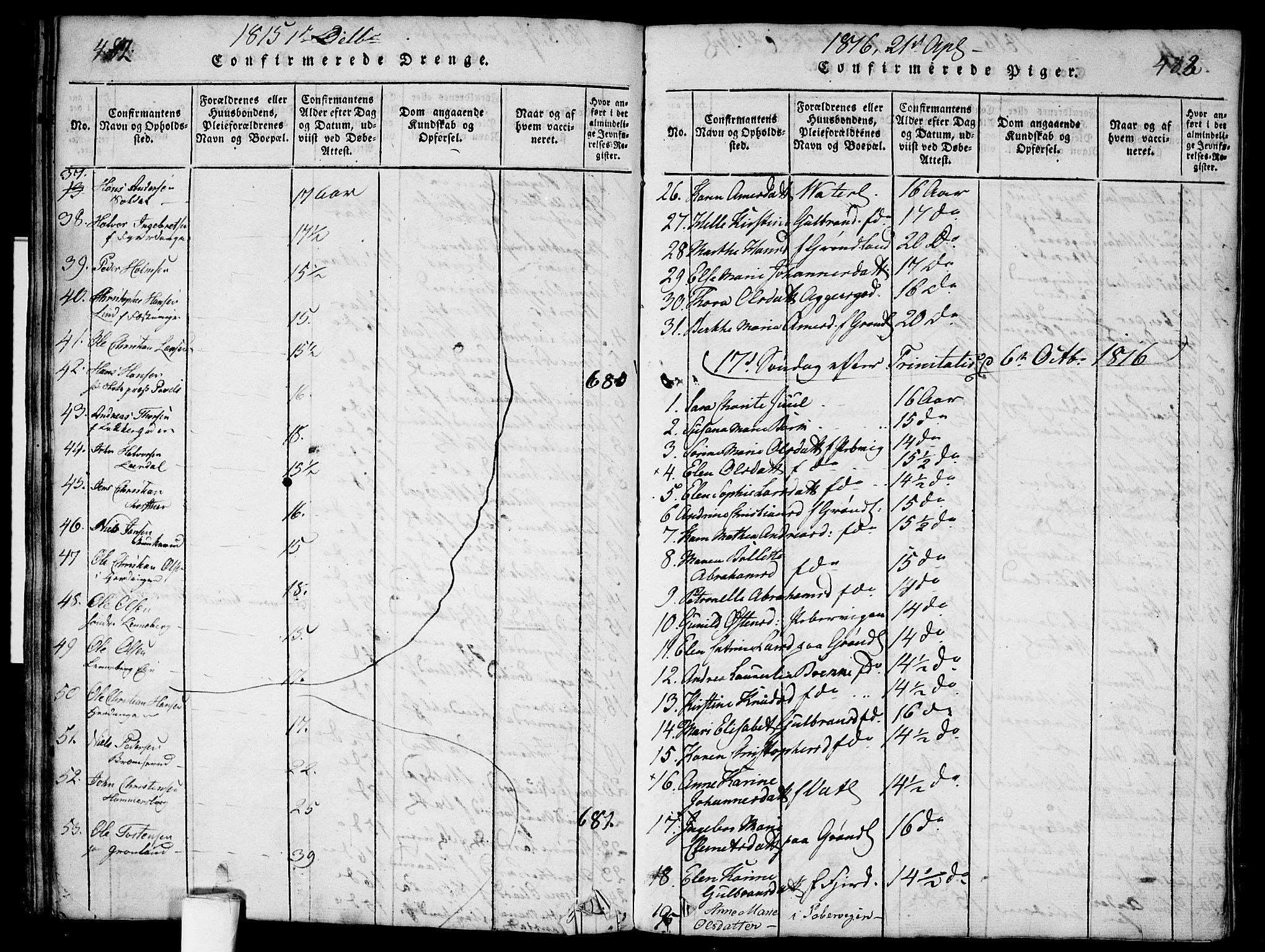 Garnisonsmenigheten Kirkebøker, AV/SAO-A-10846/G/Ga/L0003: Parish register (copy) no. 3, 1815-1819, p. 482-483