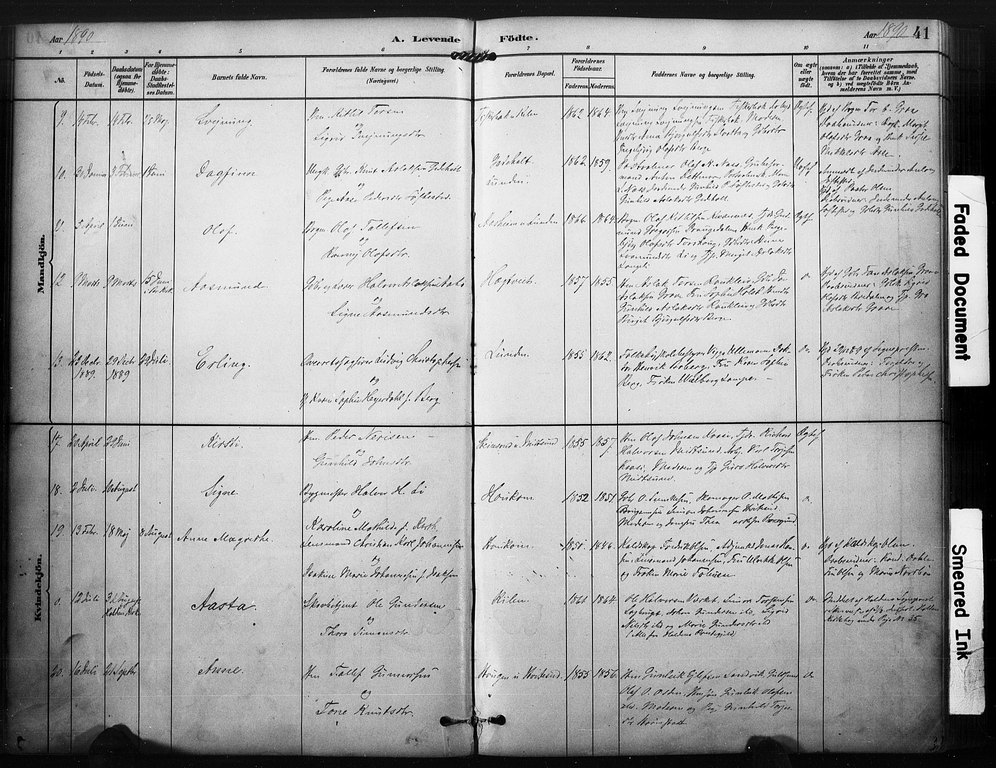 Kviteseid kirkebøker, AV/SAKO-A-276/F/Fa/L0008: Parish register (official) no. I 8, 1882-1903, p. 41