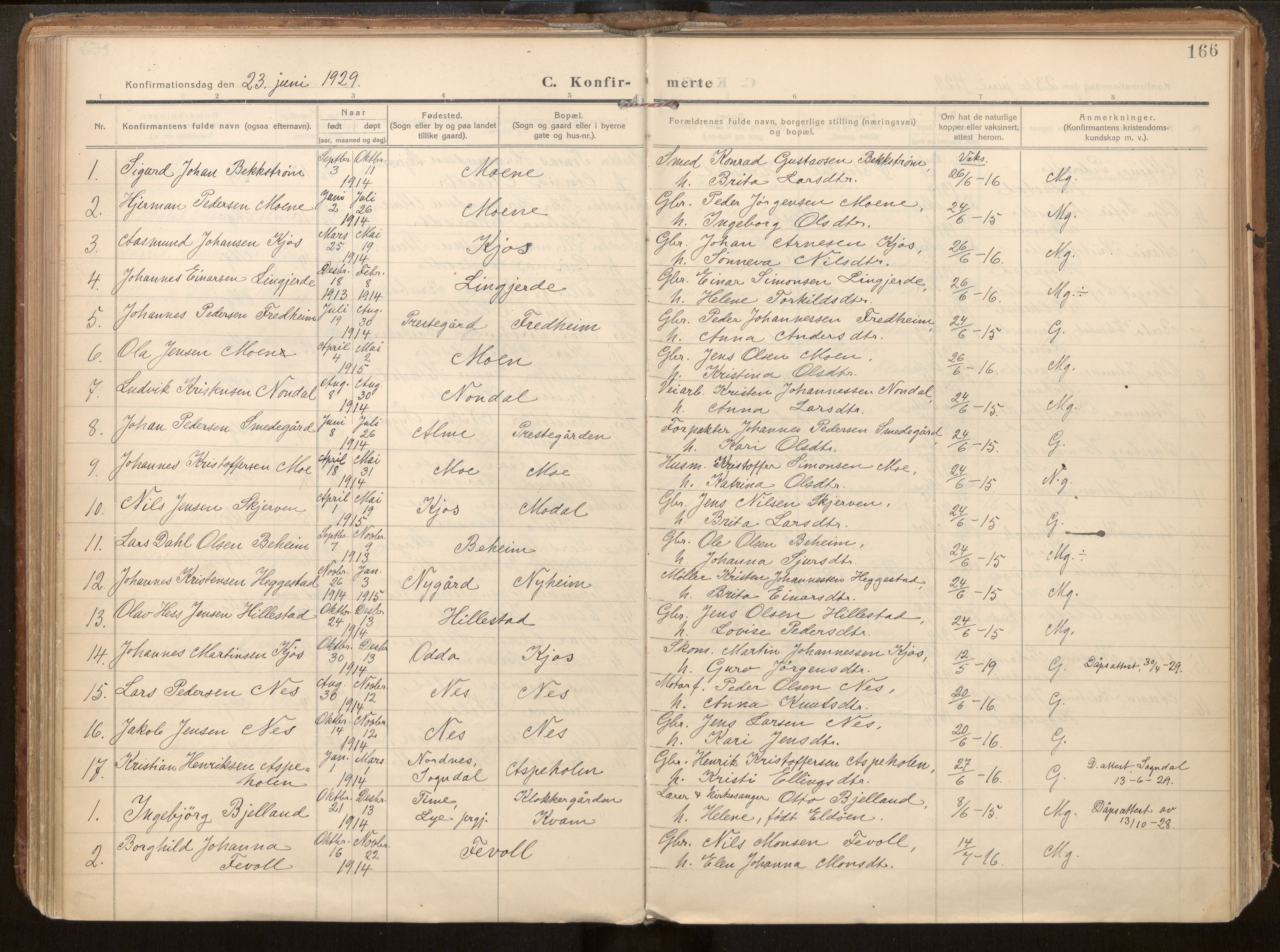 Hafslo sokneprestembete, SAB/A-80301/H/Haa/Haab/L0002: Parish register (official) no. B 2, 1914-1951, p. 166