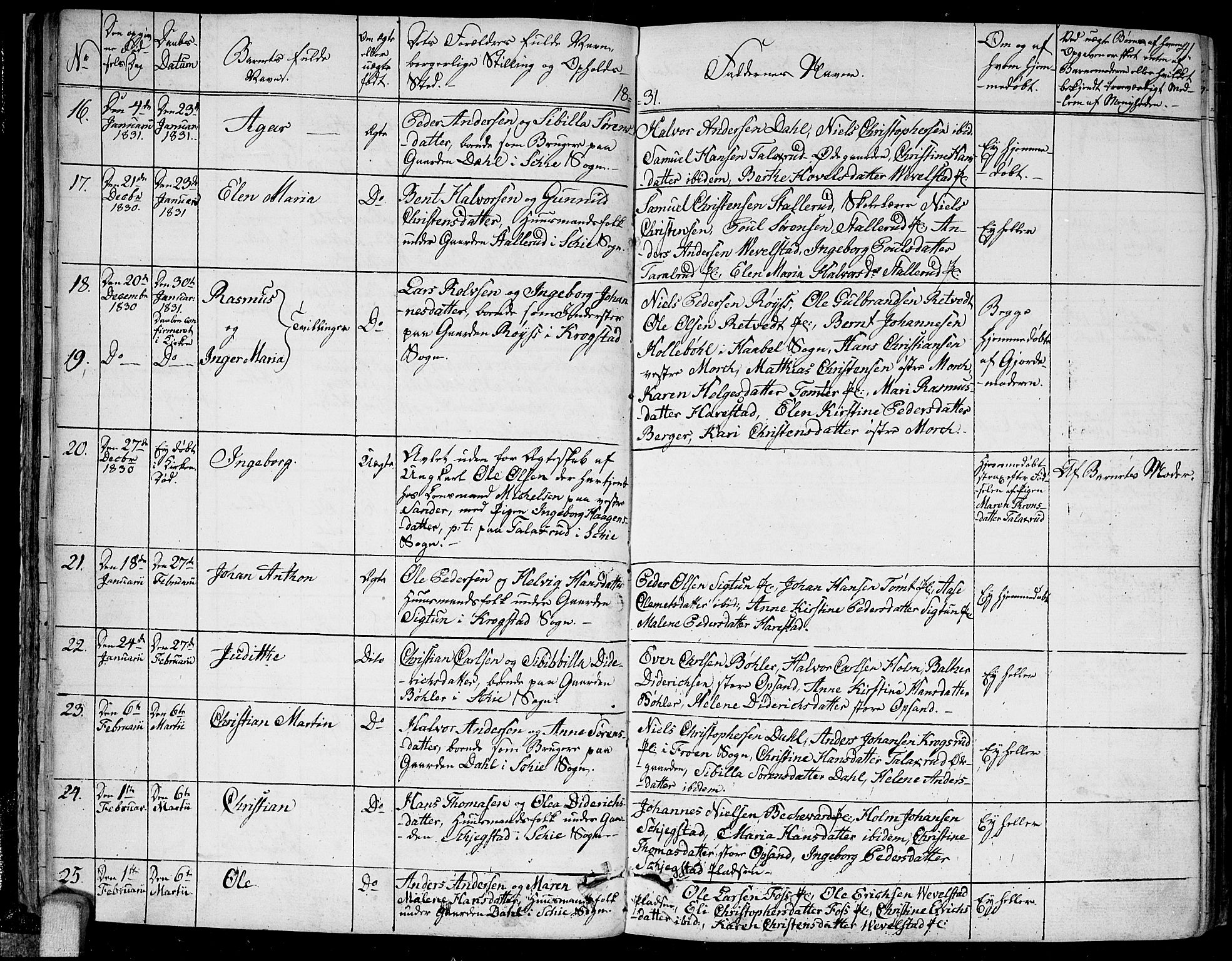 Kråkstad prestekontor Kirkebøker, AV/SAO-A-10125a/F/Fa/L0004: Parish register (official) no. I 4, 1825-1837, p. 41