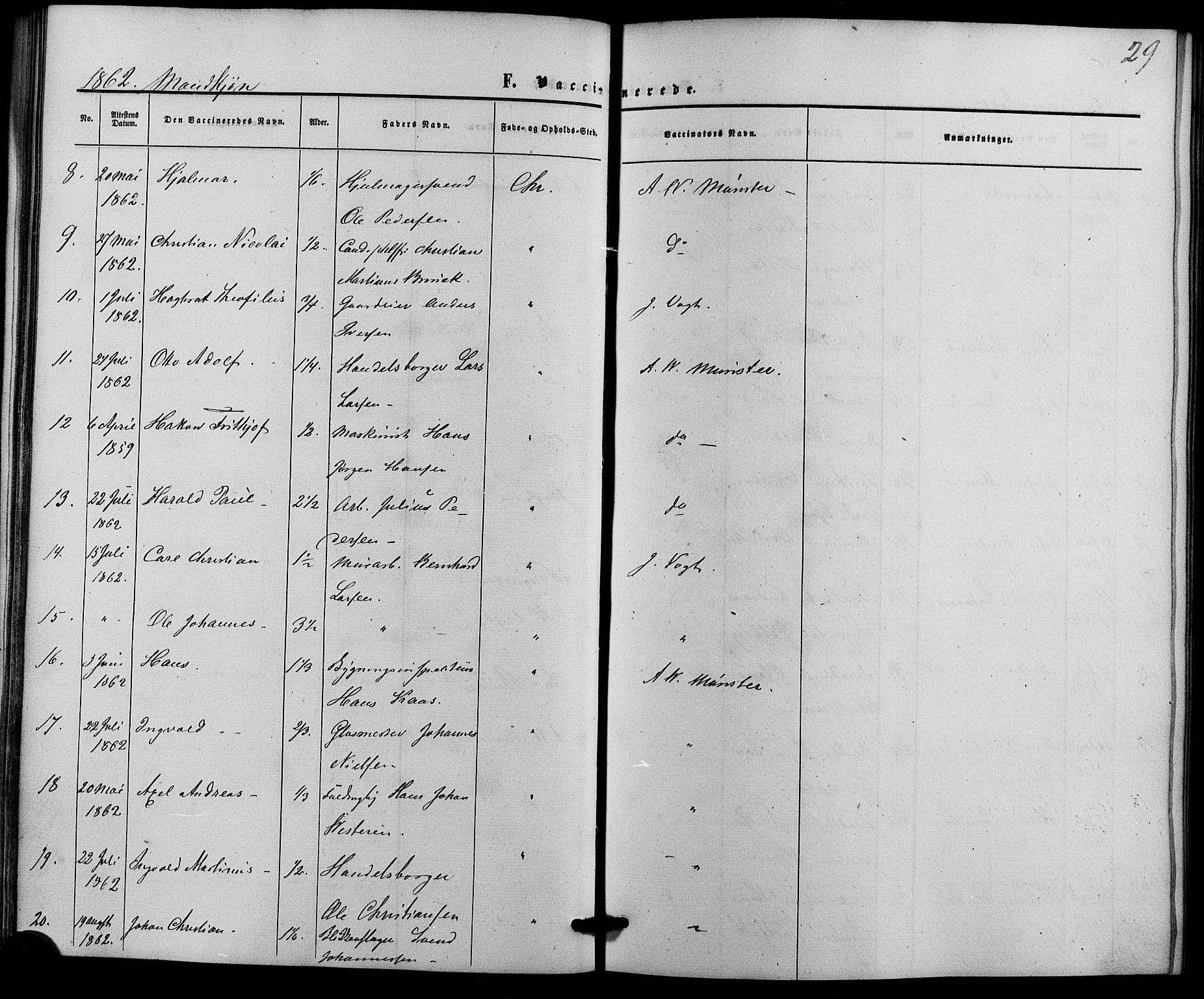 Trefoldighet prestekontor Kirkebøker, SAO/A-10882/F/Fh/L0001: Vaccination register no. 1, 1857-1867, p. 29