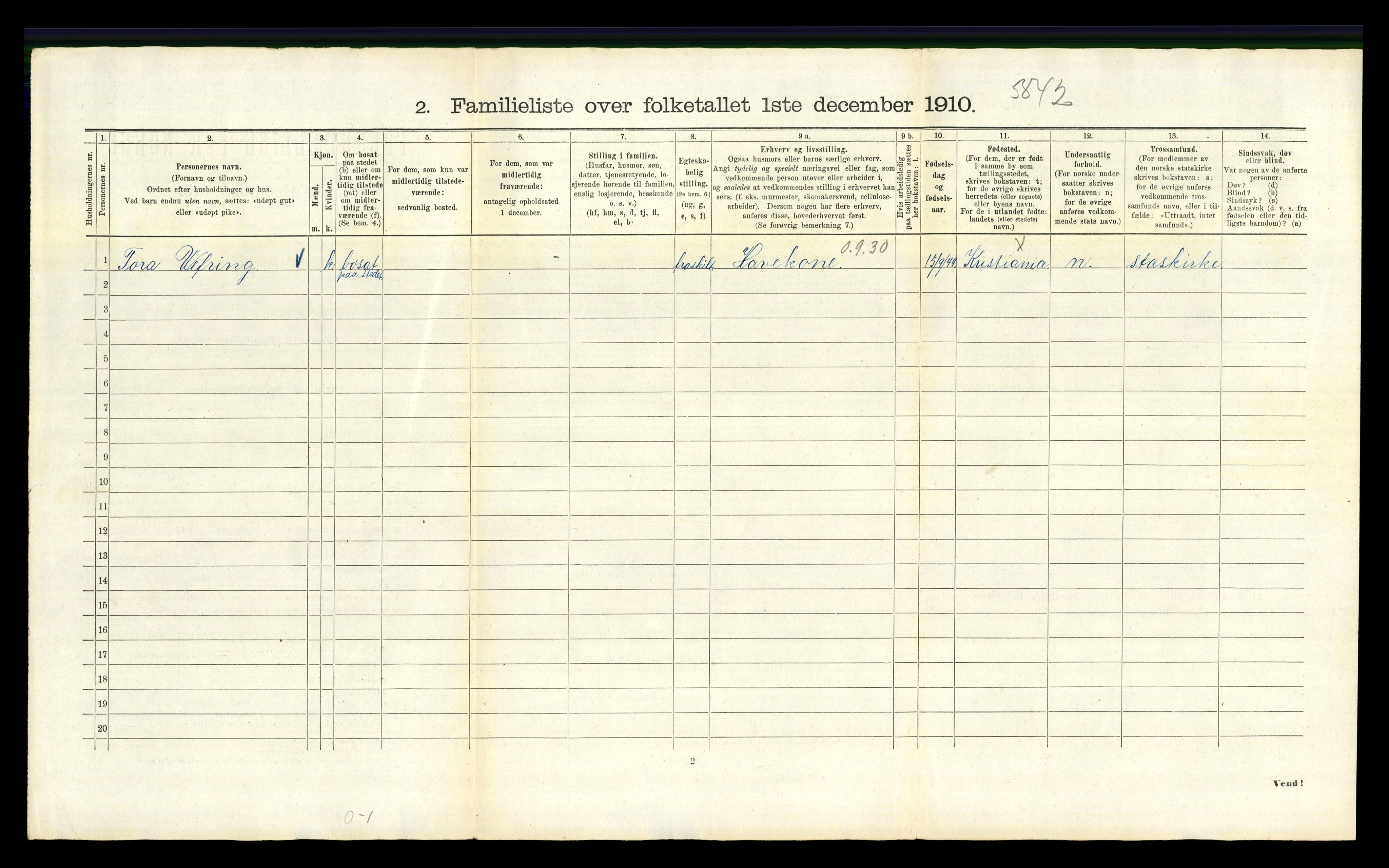 RA, 1910 census for Kristiania, 1910, p. 21218