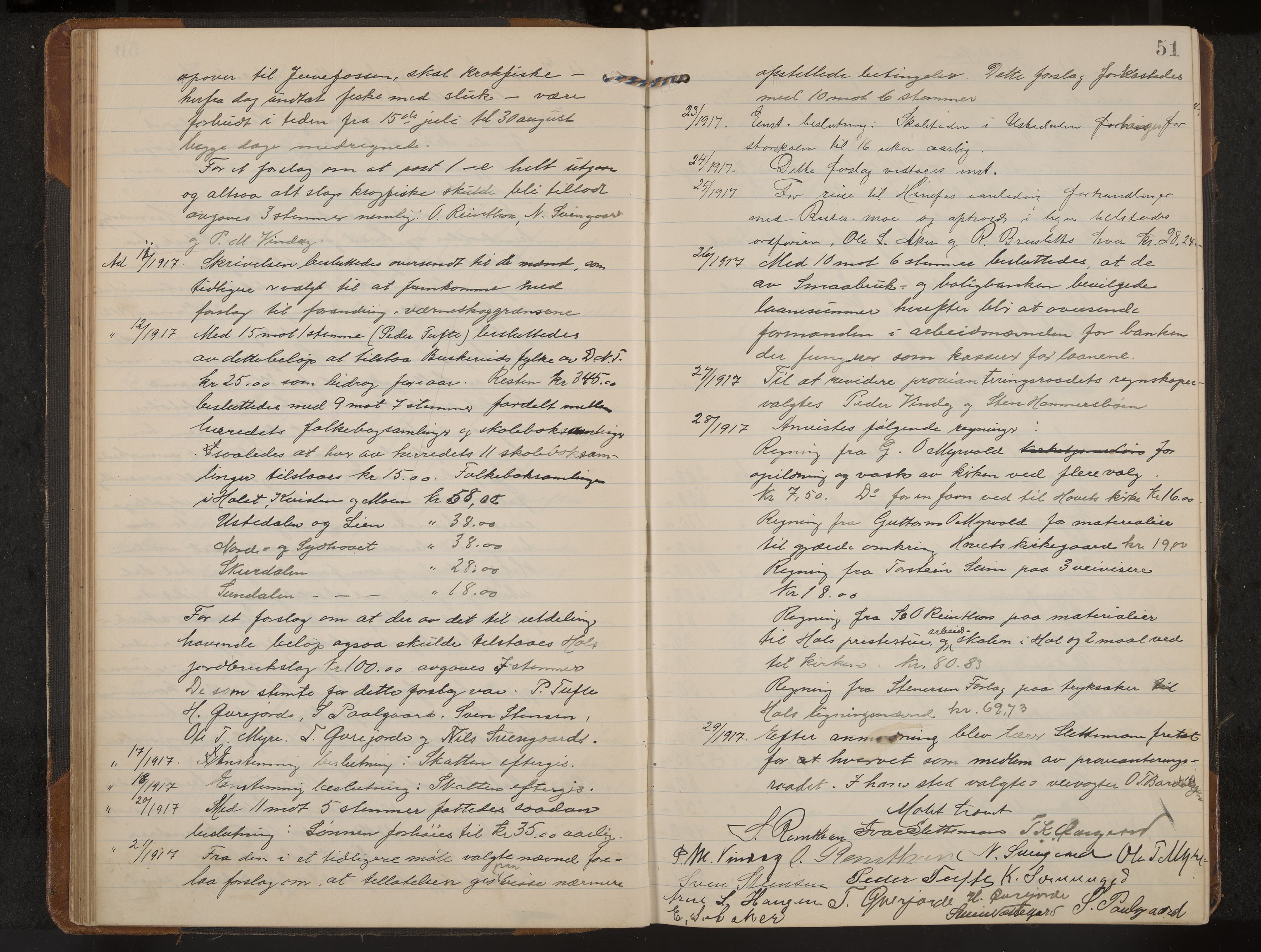 Hol formannskap og sentraladministrasjon, IKAK/0620021-1/A/L0006: Møtebok, 1916-1922, p. 51