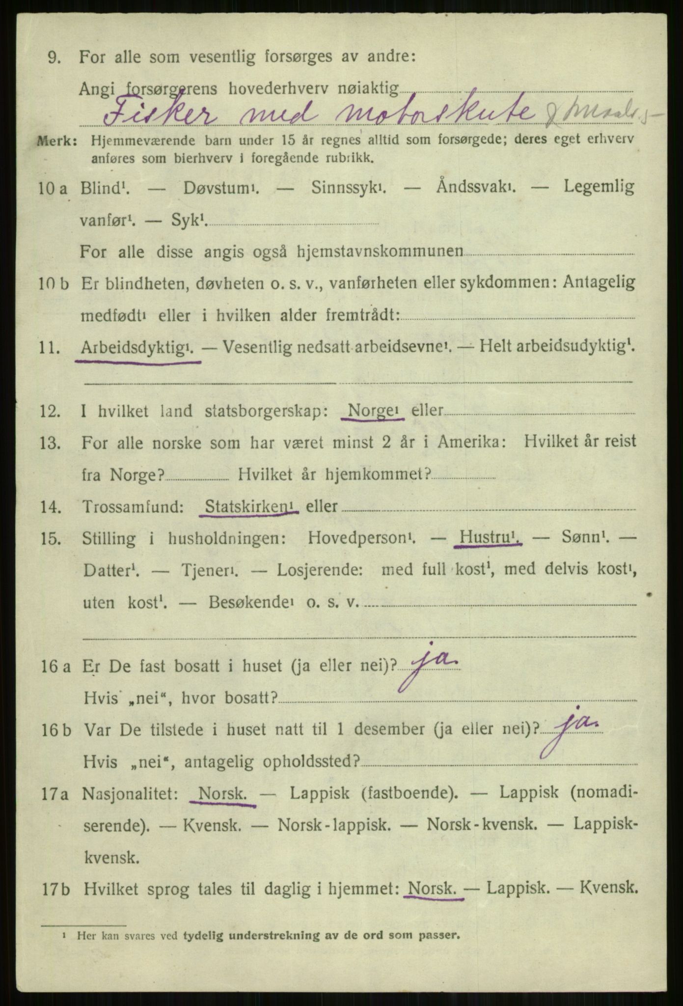 SATØ, 1920 census for Skjervøy, 1920, p. 2100
