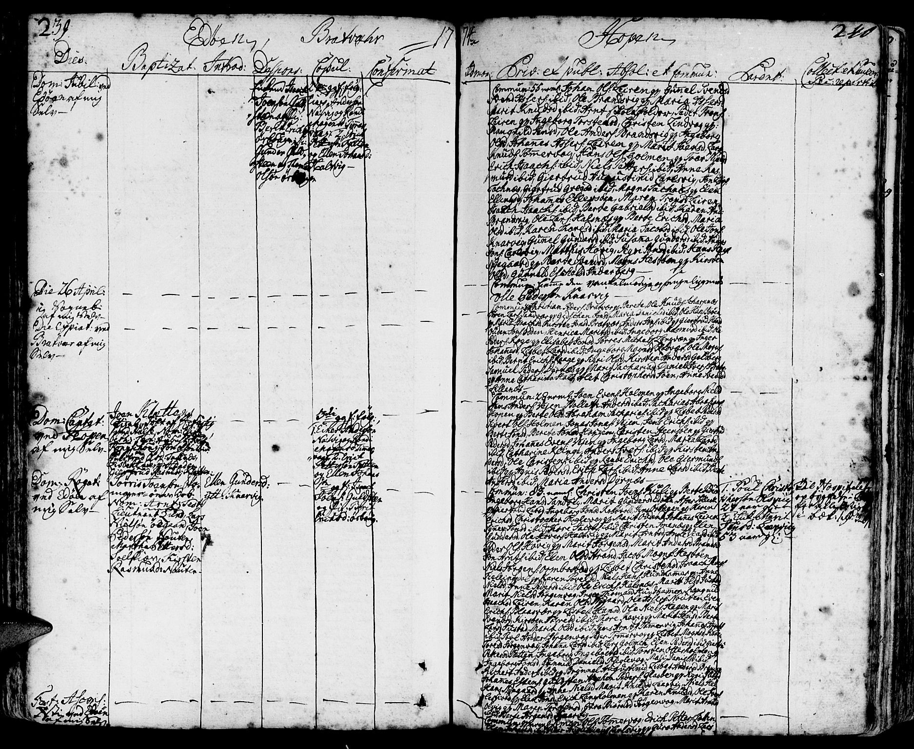 Ministerialprotokoller, klokkerbøker og fødselsregistre - Møre og Romsdal, SAT/A-1454/581/L0932: Parish register (official) no. 581A02, 1767-1823, p. 239-240