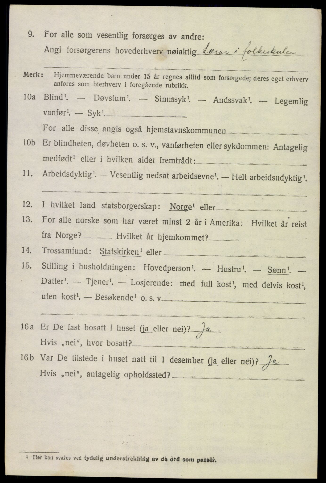 SAK, 1920 census for Hornnes, 1920, p. 1824