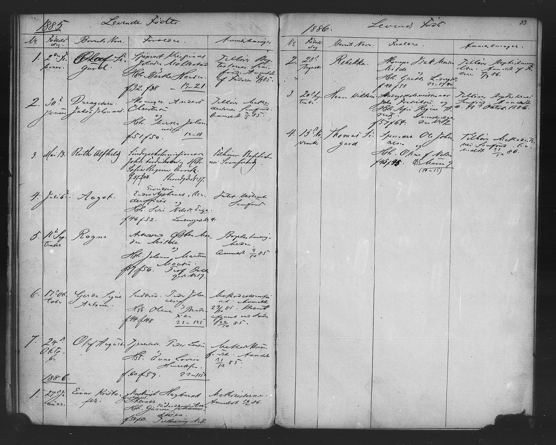 Korskirken sokneprestembete, SAB/A-76101/H/Haa/L0051: Parish register (official) no. G 1, 1871-1886, p. 33
