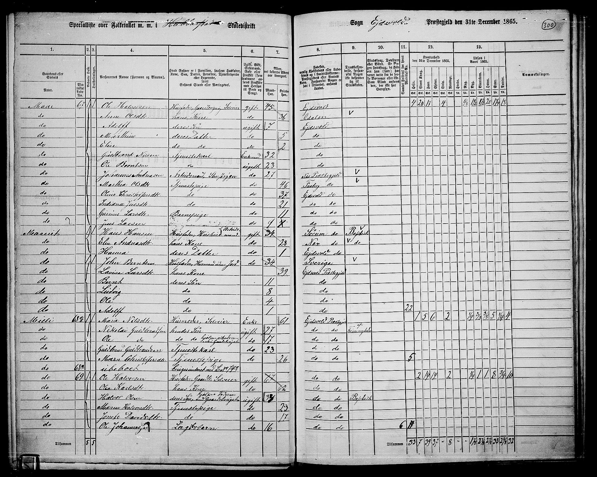 RA, 1865 census for Eidsvoll, 1865, p. 266