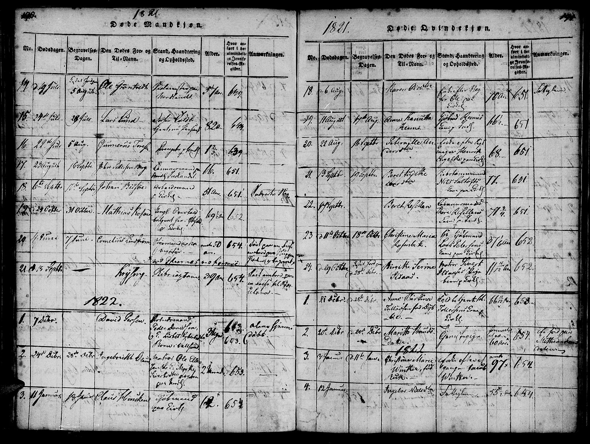 Ministerialprotokoller, klokkerbøker og fødselsregistre - Møre og Romsdal, AV/SAT-A-1454/572/L0842: Parish register (official) no. 572A05, 1819-1832, p. 190-191