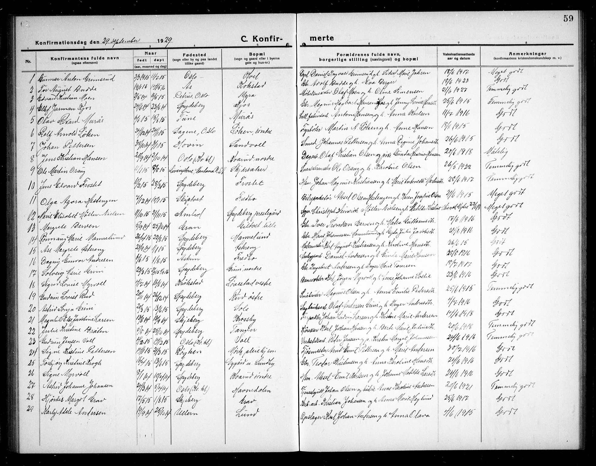 Spydeberg prestekontor Kirkebøker, SAO/A-10924/G/Ga/L0003: Parish register (copy) no. I 3, 1918-1934, p. 59