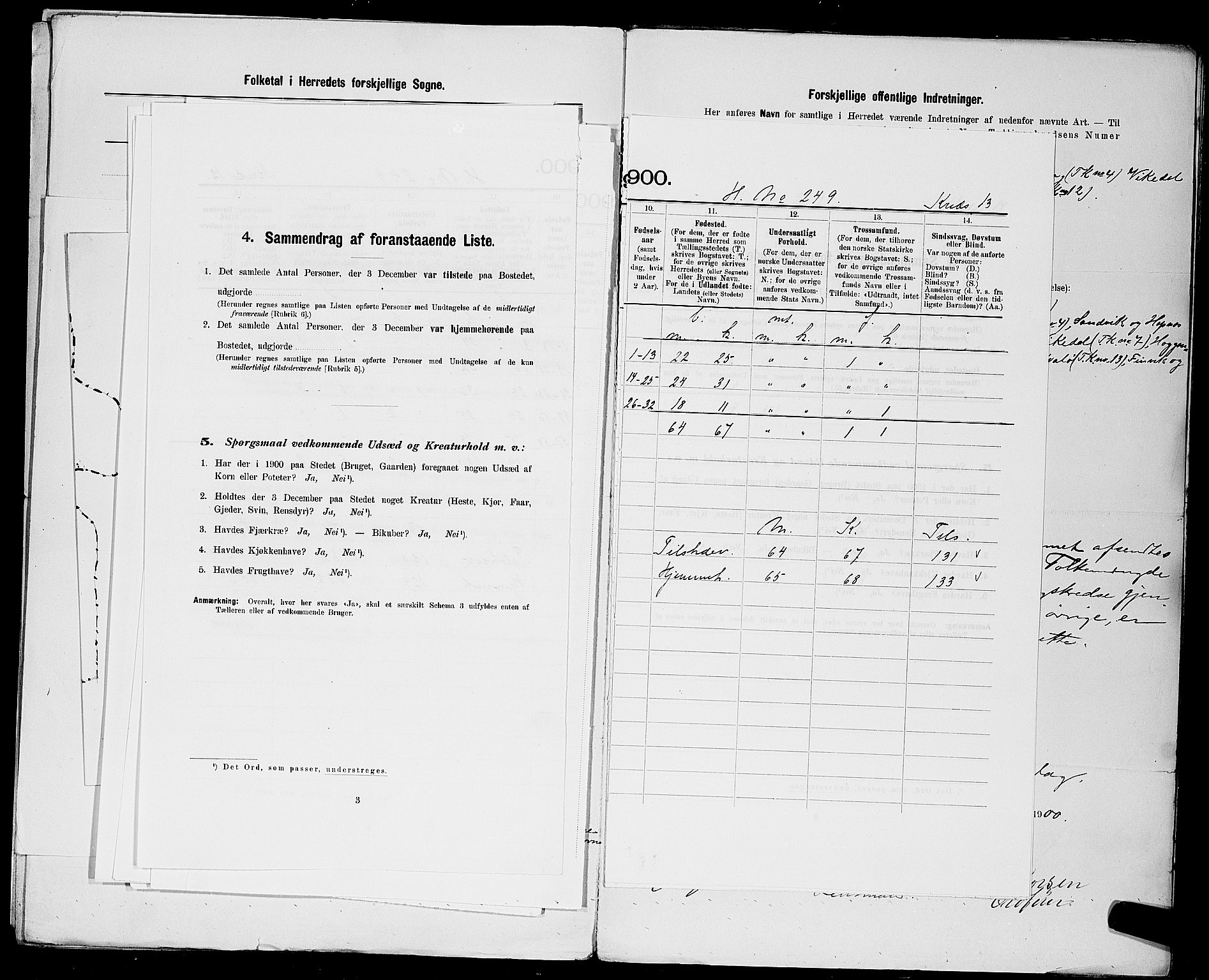 SAST, 1900 census for Vikedal, 1900, p. 19