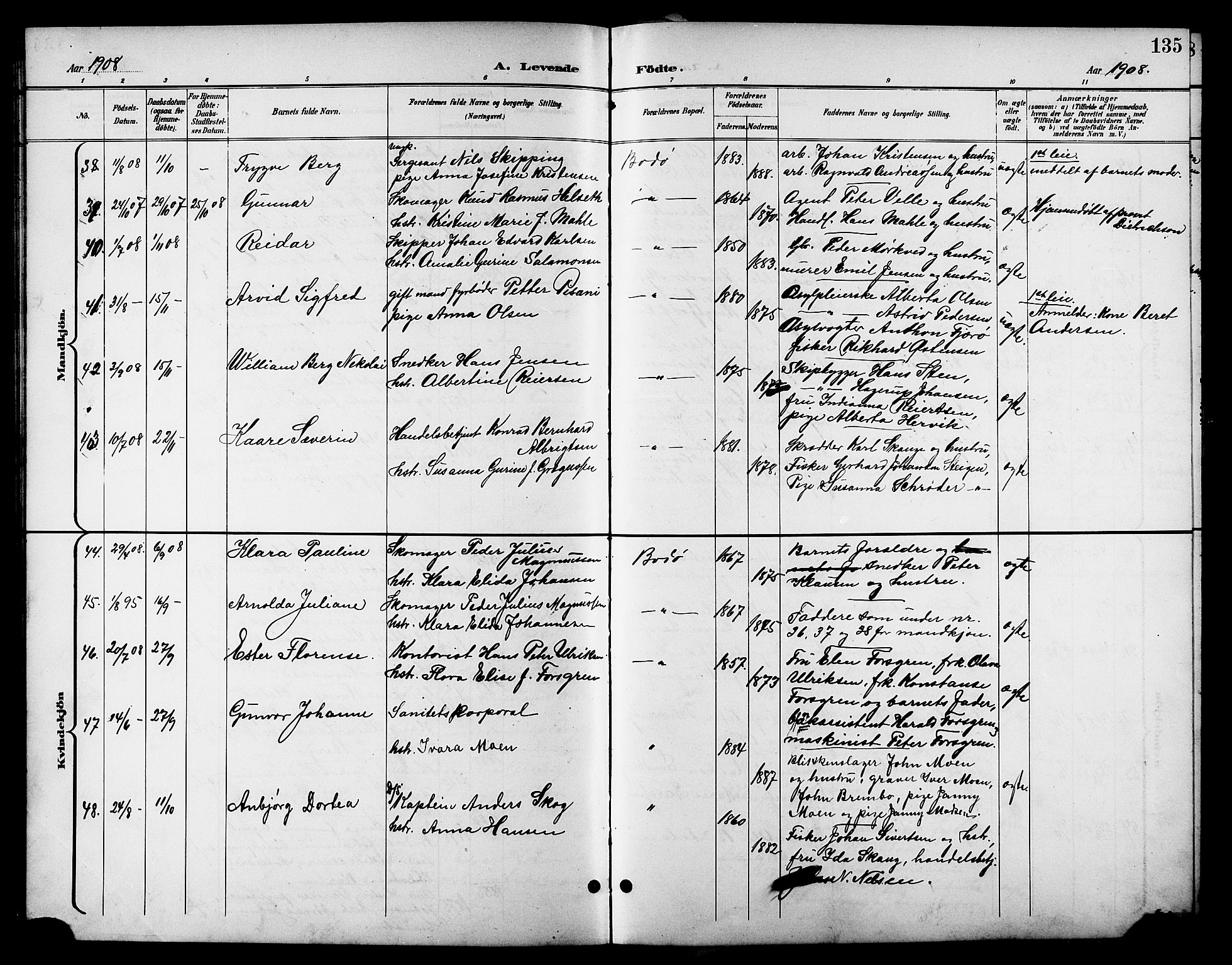 Ministerialprotokoller, klokkerbøker og fødselsregistre - Nordland, SAT/A-1459/801/L0033: Parish register (copy) no. 801C08, 1898-1910, p. 135