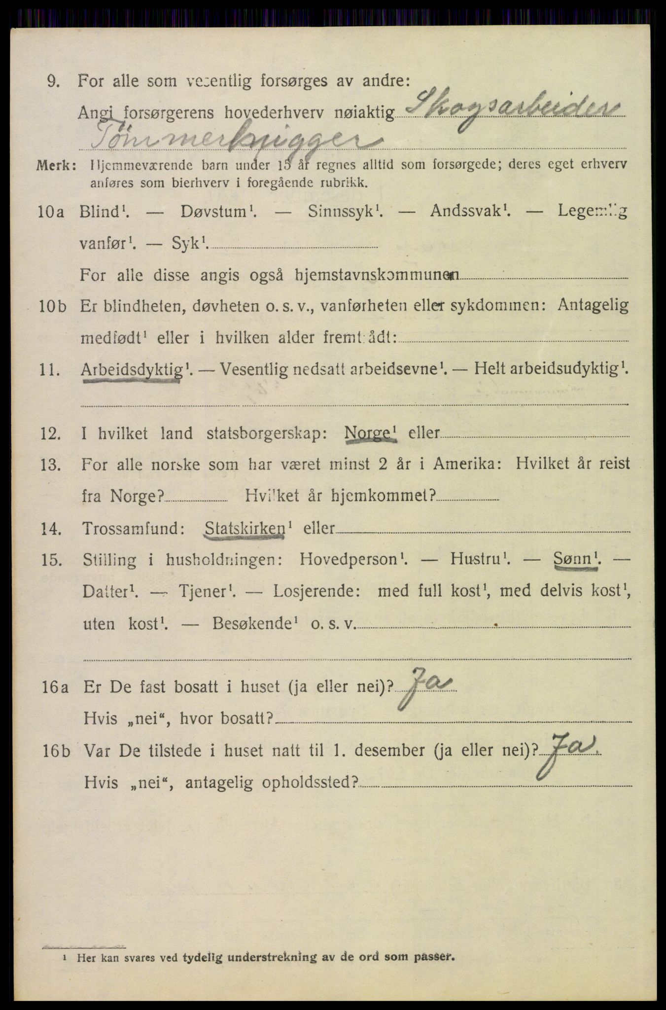 SAH, 1920 census for Elverum, 1920, p. 23309