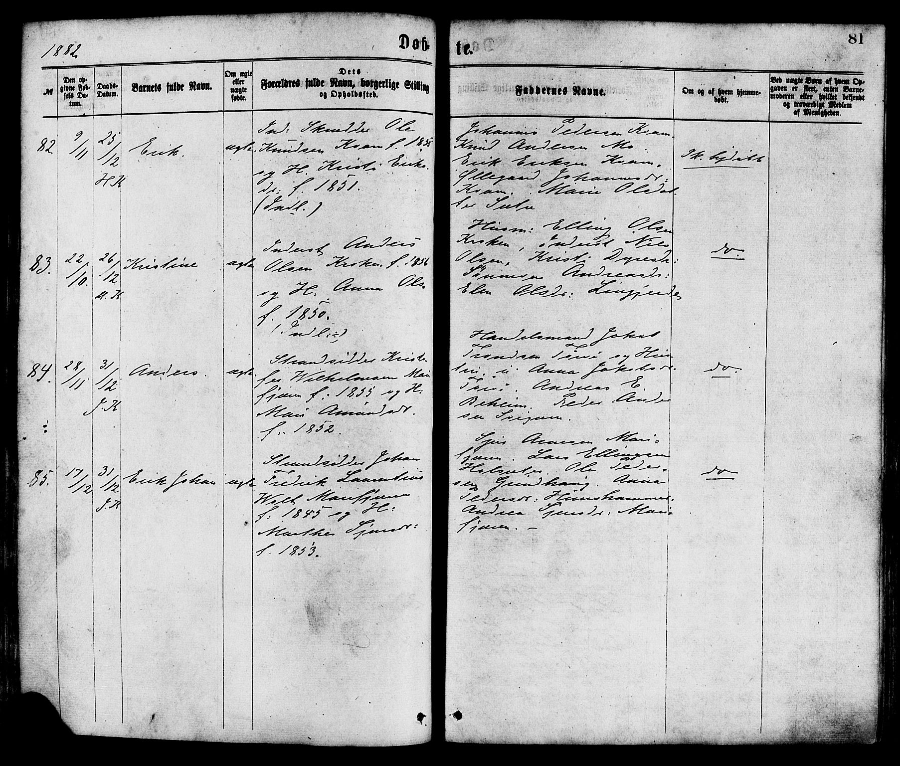 Hafslo sokneprestembete, AV/SAB-A-80301/H/Haa/Haaa/L0011: Parish register (official) no. A 11, 1873-1886, p. 81