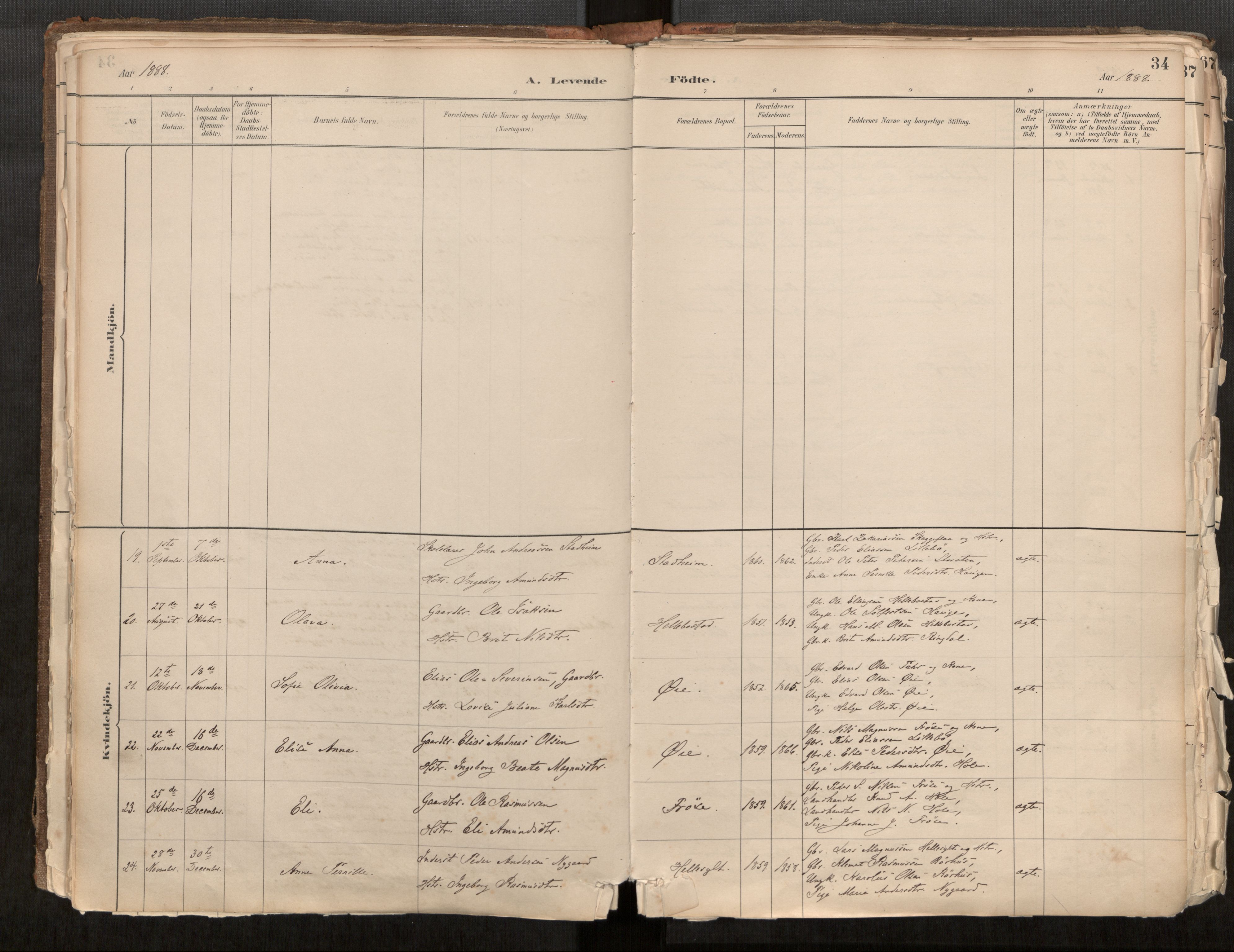 Sunnylven sokneprestkontor, AV/SAT-A-1007: Parish register (official) no. 517A08, 1882-1939, p. 34